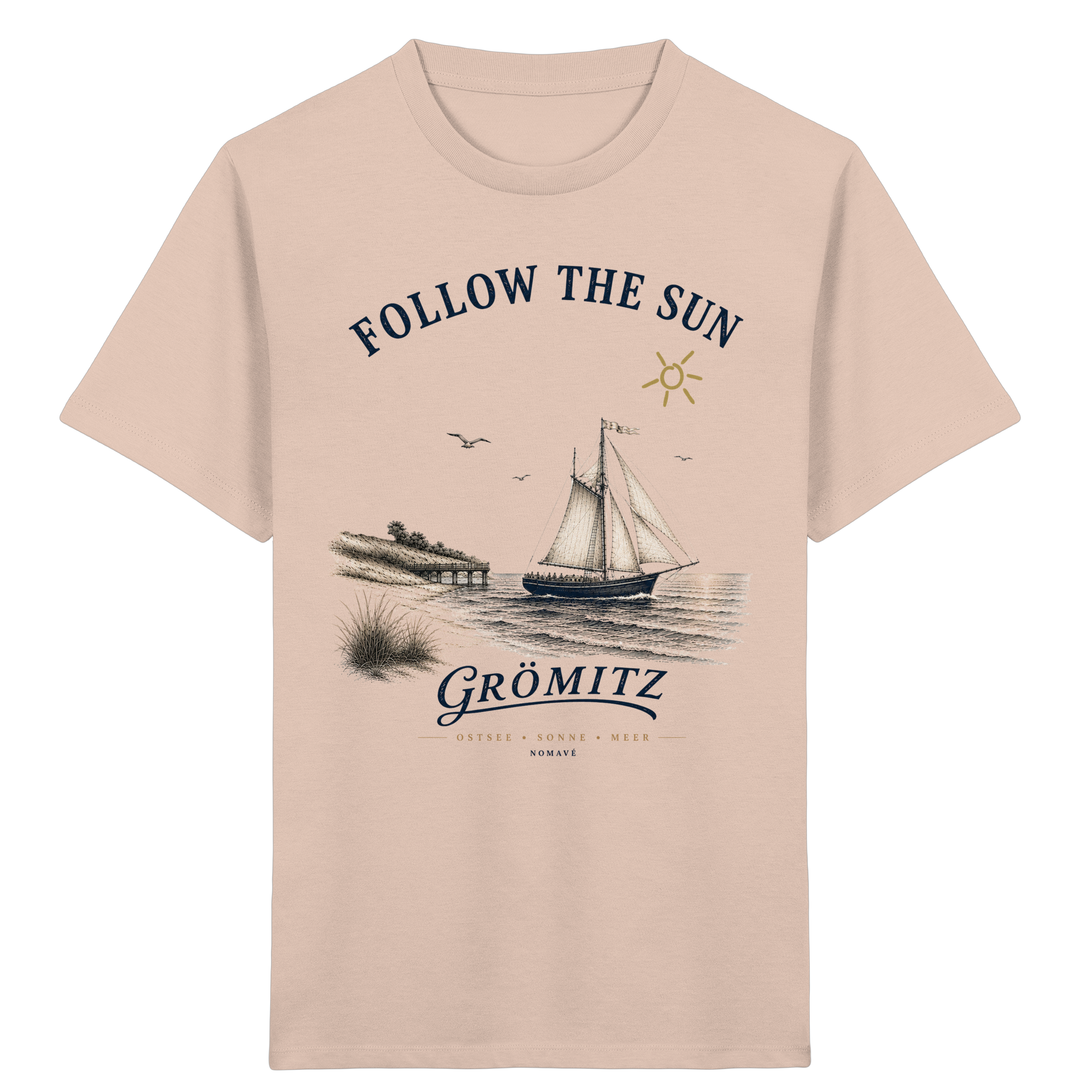Grömitz - Follow the Sun - Kinder Bio Ostsee Shirt