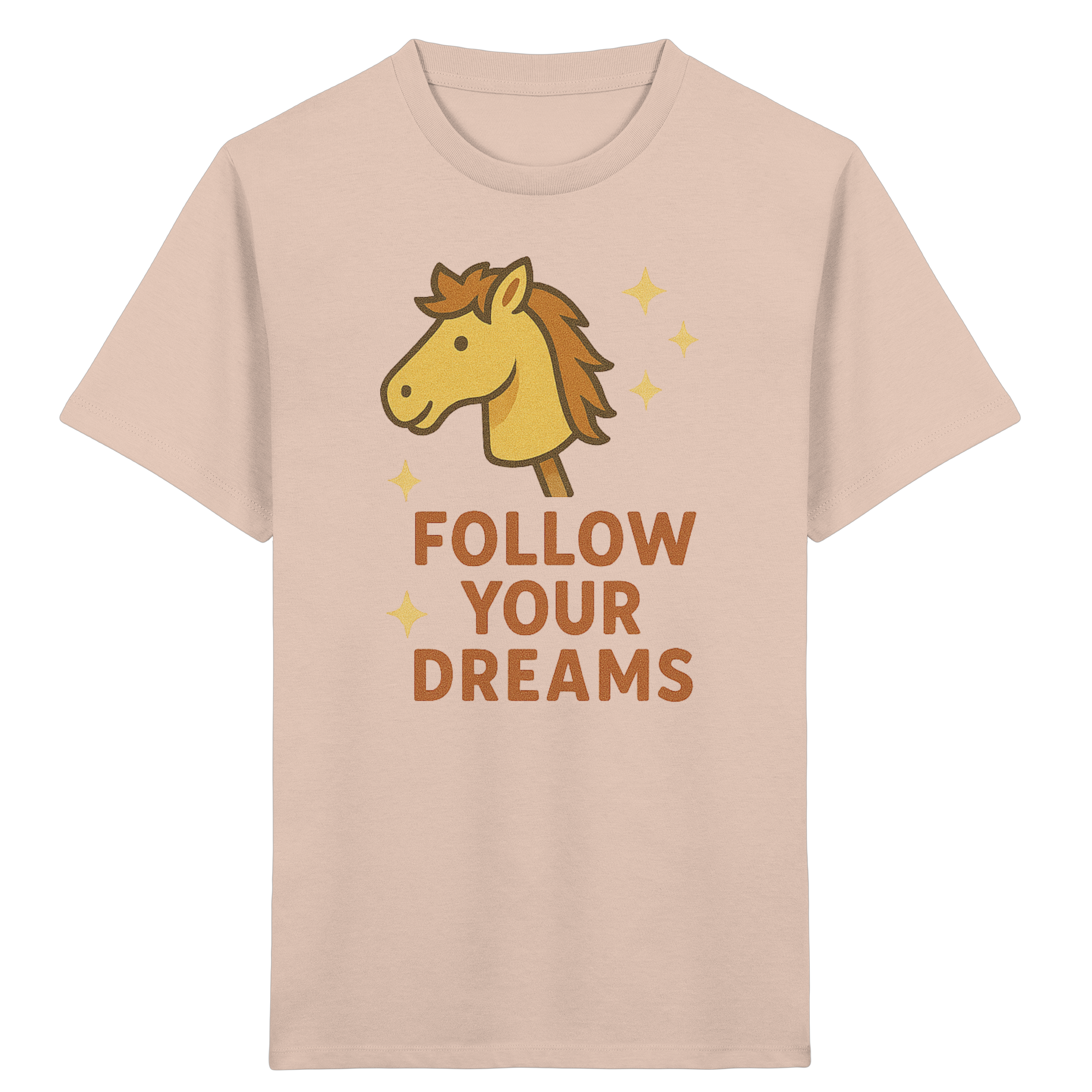 Follow Your Dreams – Cute Hobby Horse Shirt | Motivational Horse Design - Kids Organic Shirt