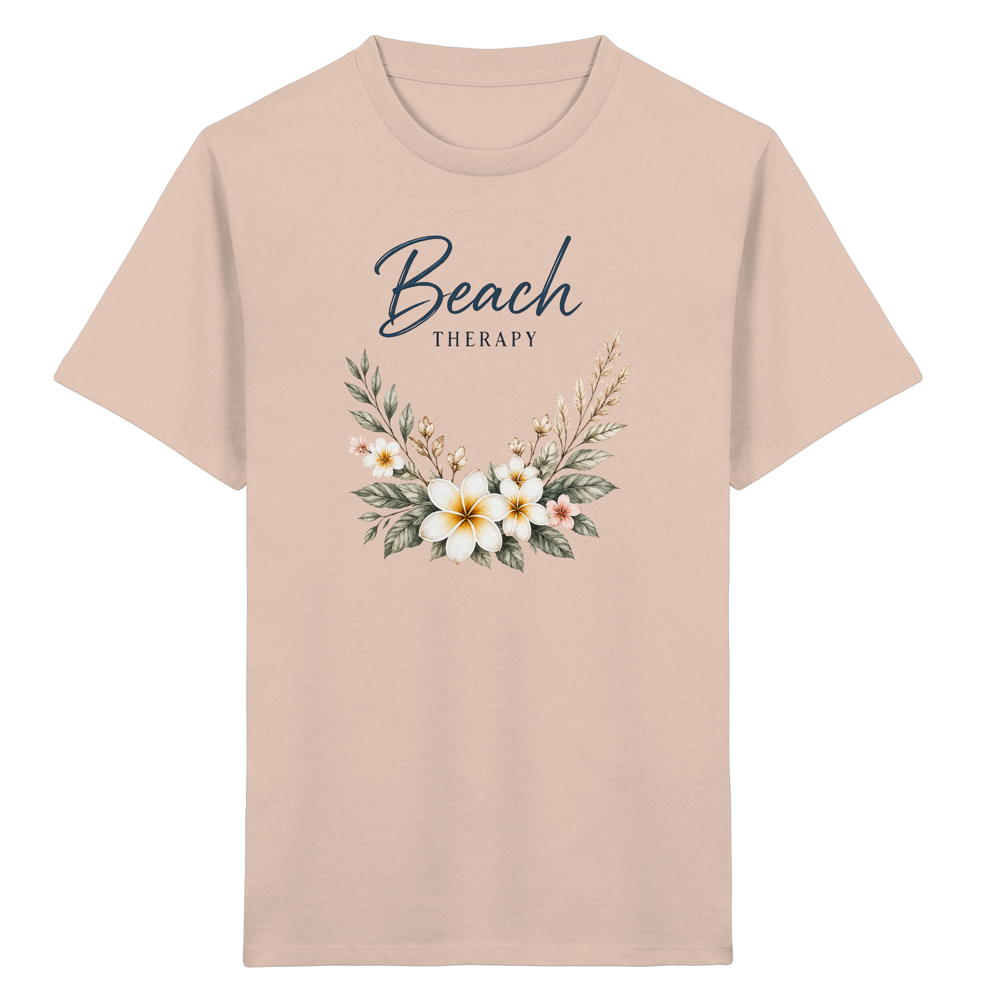 Beach Therapy | Florales Strandmotiv | Sommer | Urlaub | Meer | Blumen | - Kids Organic Shirt
