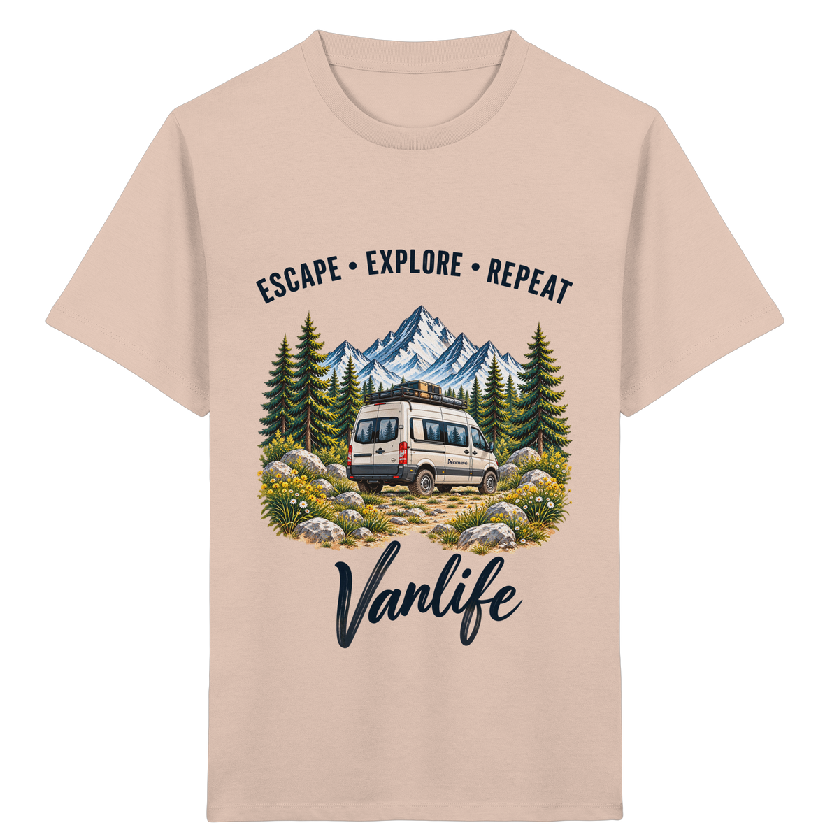 Escape • Explore • Repeat – Vanlife - Kinder Bio T-Shirt
