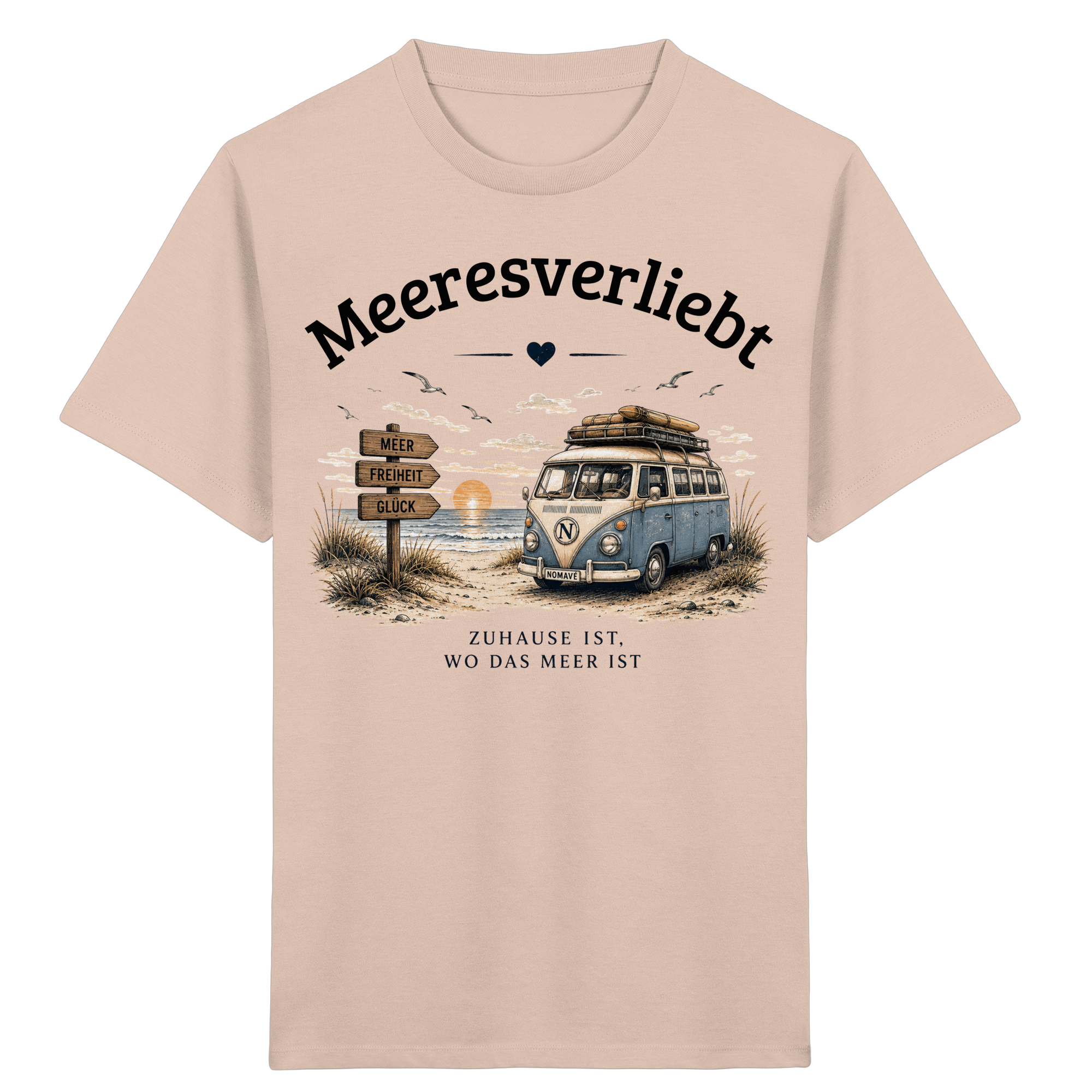 Meeresverliebt Kinder Shirt Bulli Vanlife Camping – Küstengefühl Kids Bio T-Shirt