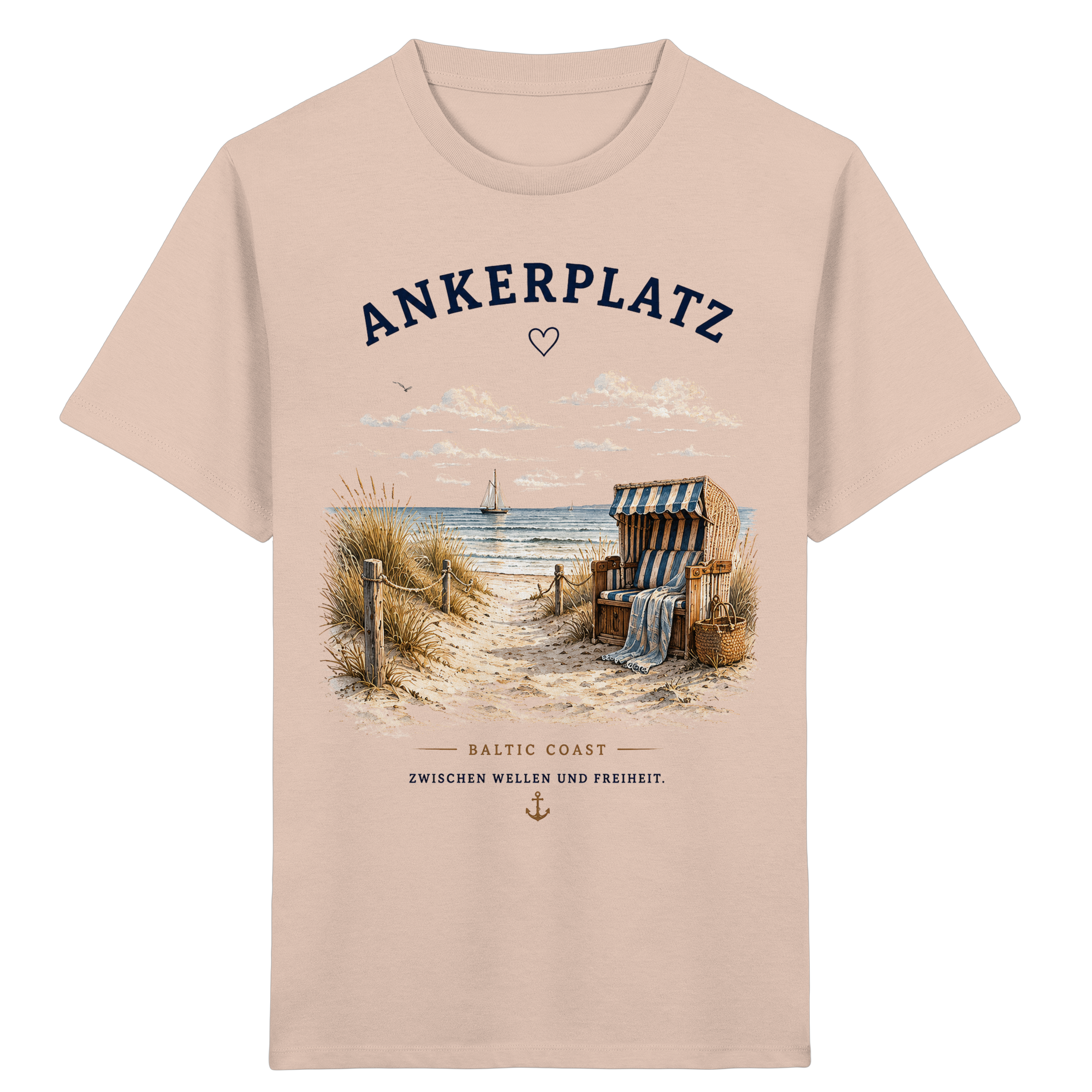 Ankerplatz Kinder T-Shirt – Küstengefühl – Kids Organic Shirt