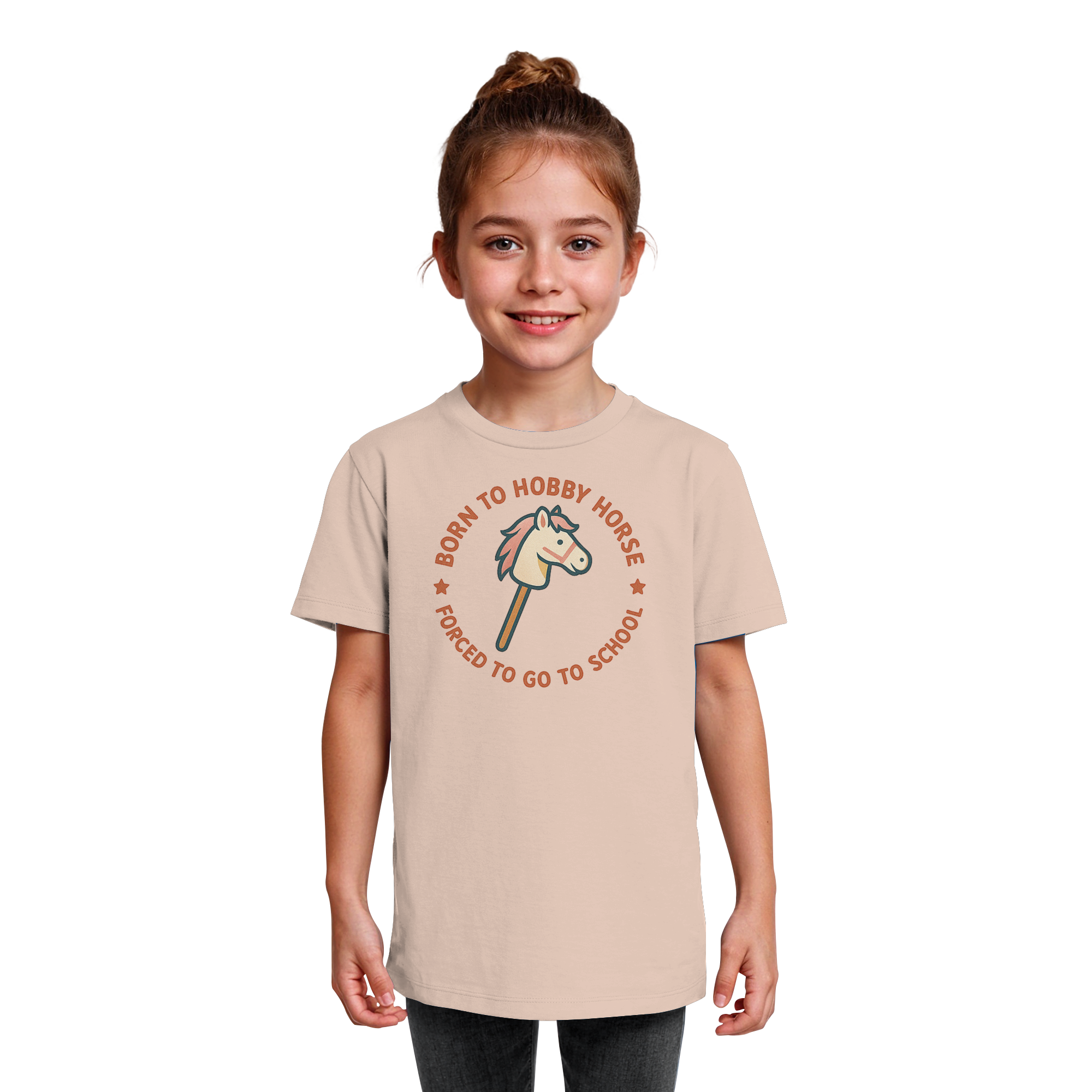 „Born to Hobby Horse – Forced to Go to School“ ✨ - Kids Organic Shirt