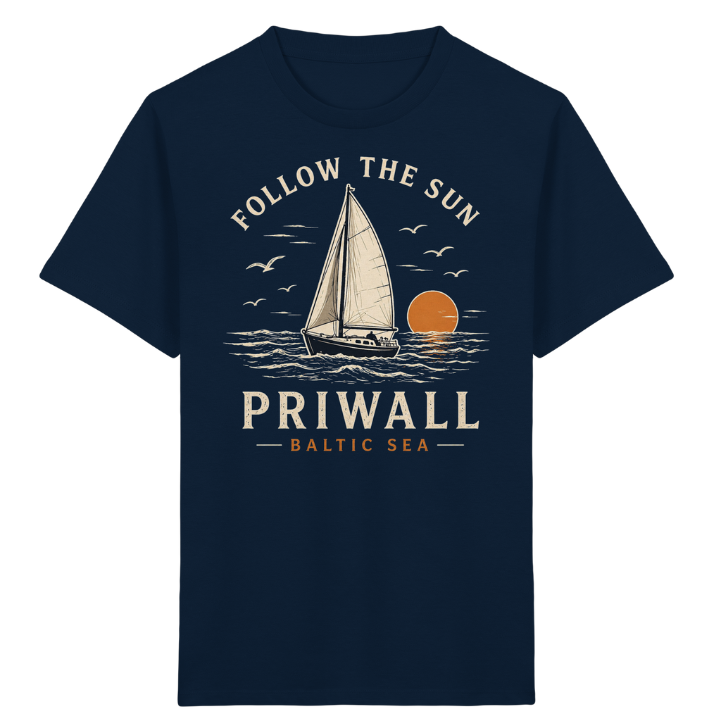 Follow the Sun Dark Edition Kinder T-Shirt – Priwall Ostsee Bio Baumwolle