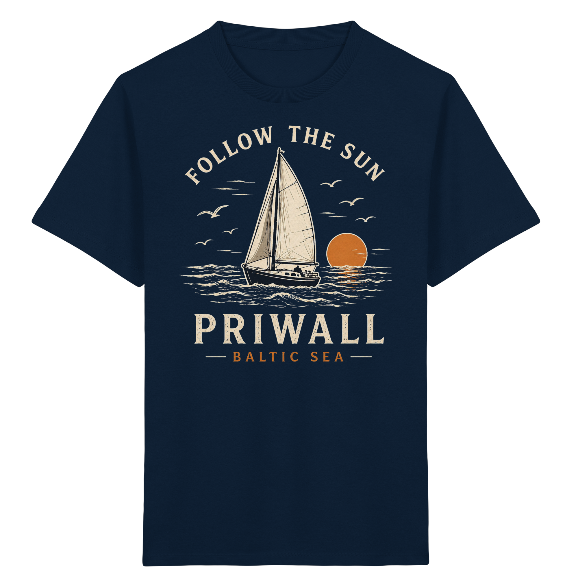 Follow the Sun Dark Edition Kinder T-Shirt – Priwall Ostsee Bio Baumwolle
