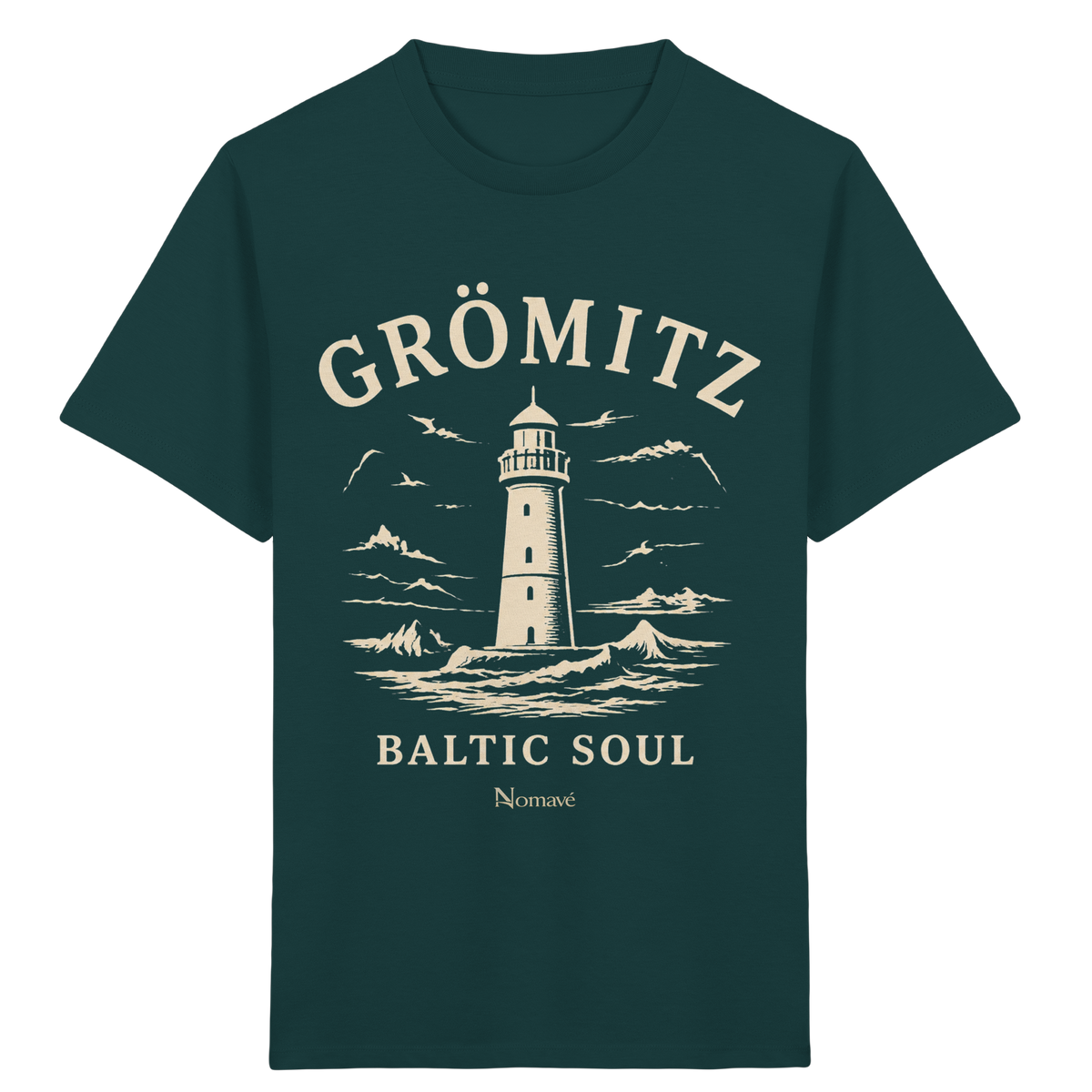 Grömitz Baltic Soul - Ostsee Kinder Bio T - Shirt mit Leuchtturm