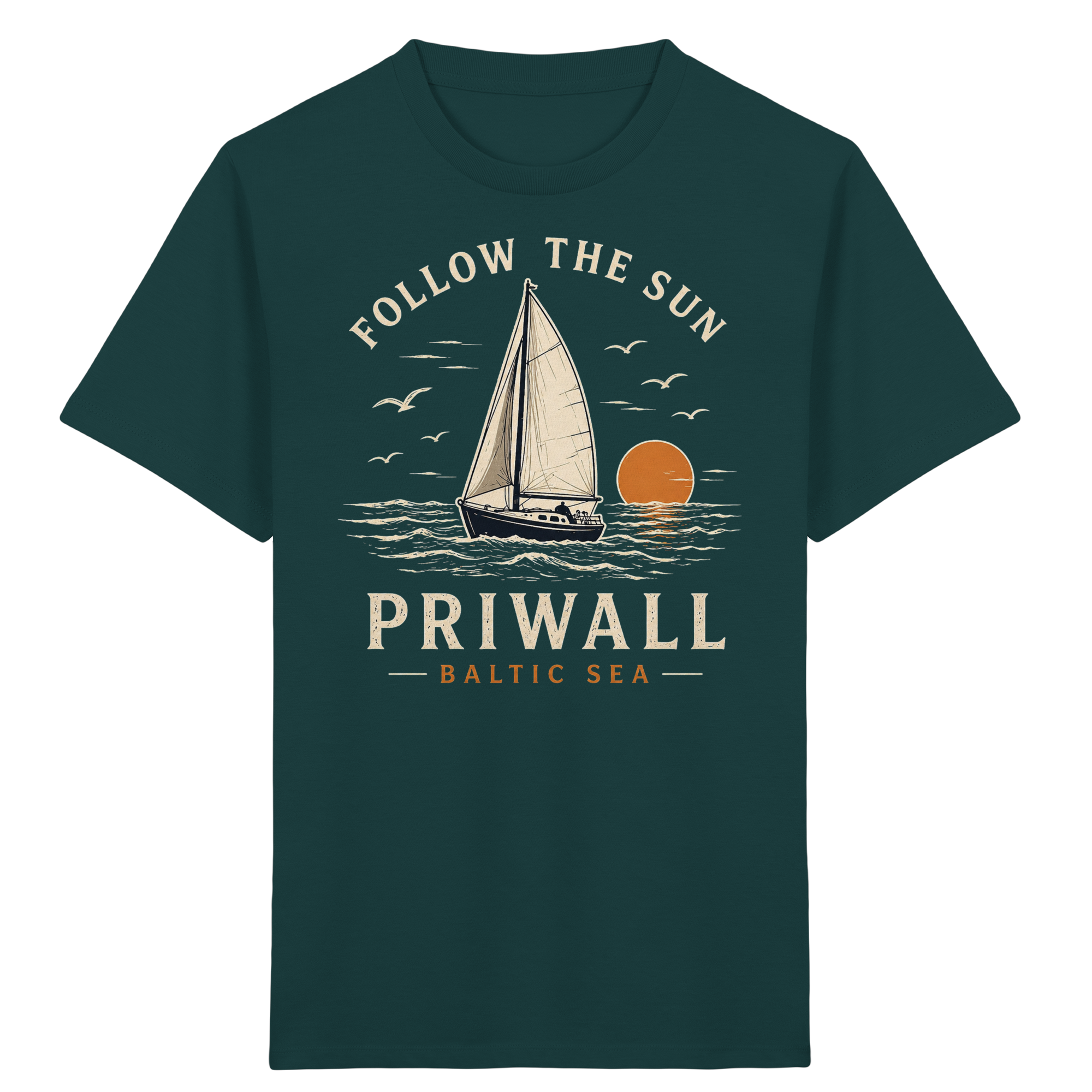 Follow the Sun Dark Edition Kinder T-Shirt – Priwall Ostsee Bio Baumwolle