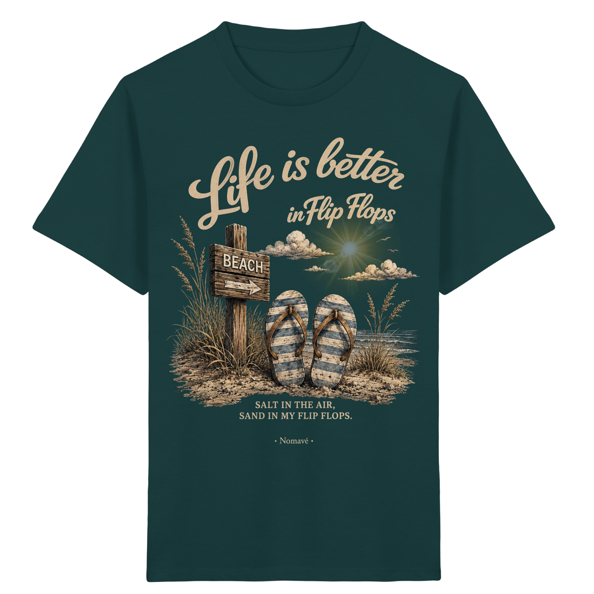 Life-is-better-in-Flip-Flops-Dark-Edition - Kids Organic Shirt