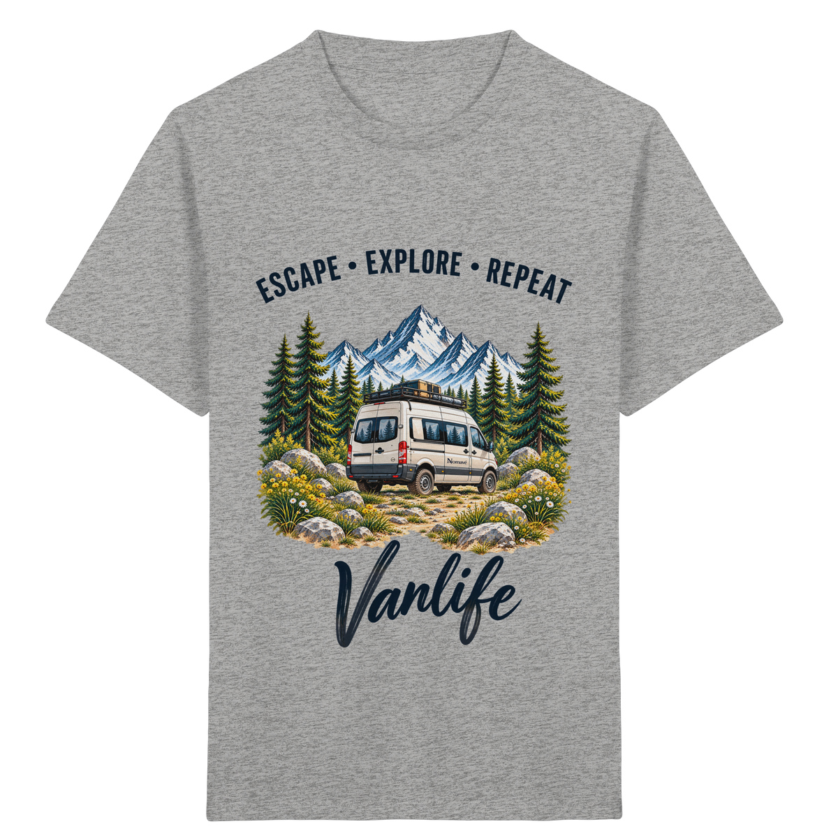 Escape • Explore • Repeat – Vanlife - Kinder Bio T-Shirt