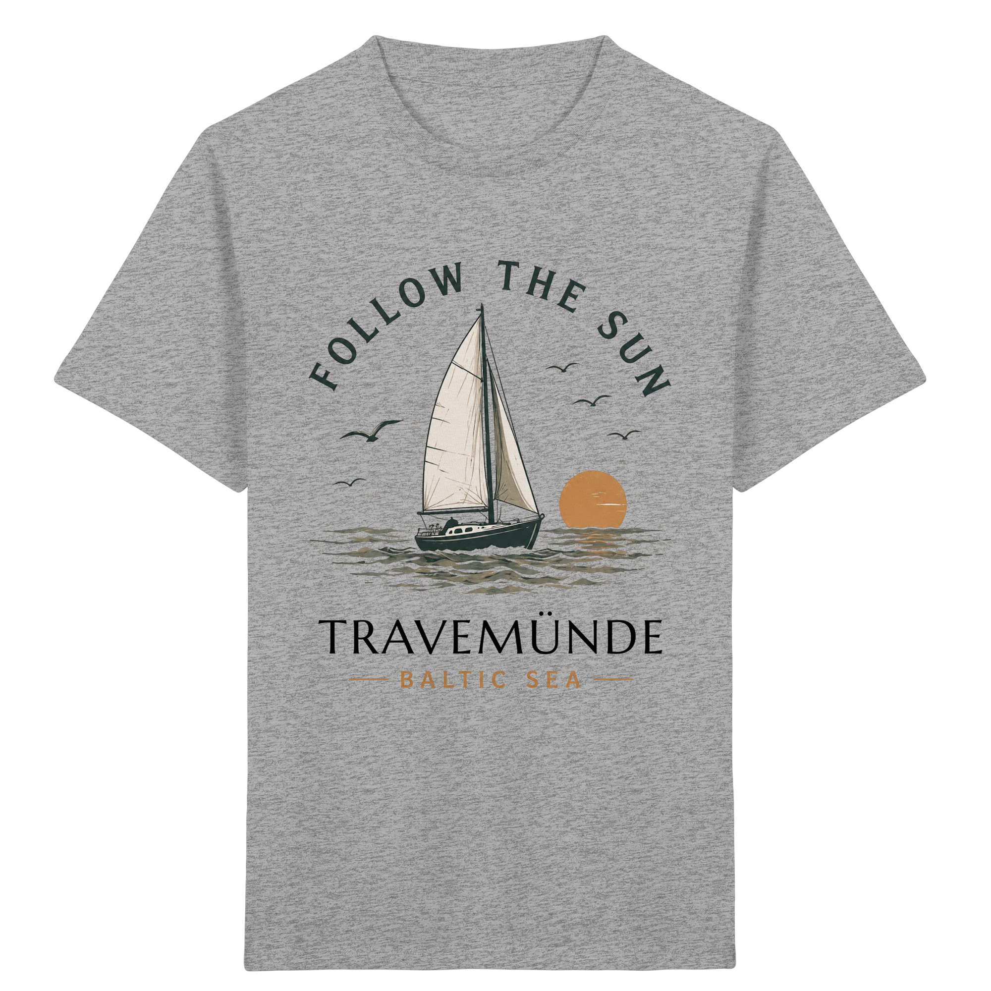 Travemünde Follow The Sun Kinder T-Shirt – 100 % Bio-Baumwolle