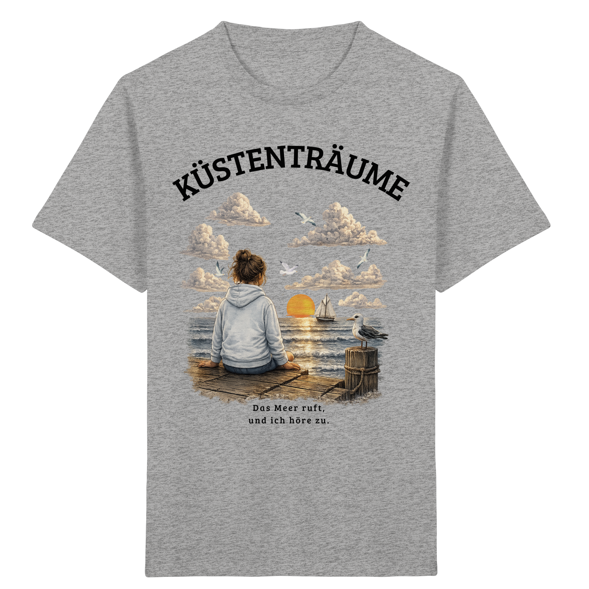 Küstenträume Kinder Bio-T-Shirt mit Küstenmotiv