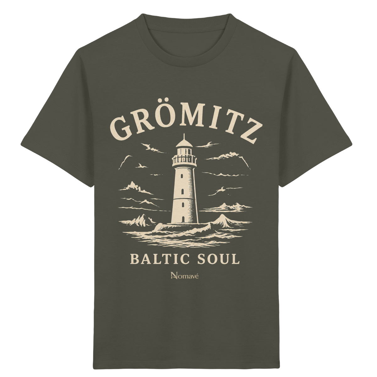 Grömitz Baltic Soul - Ostsee Kinder Bio T - Shirt mit Leuchtturm