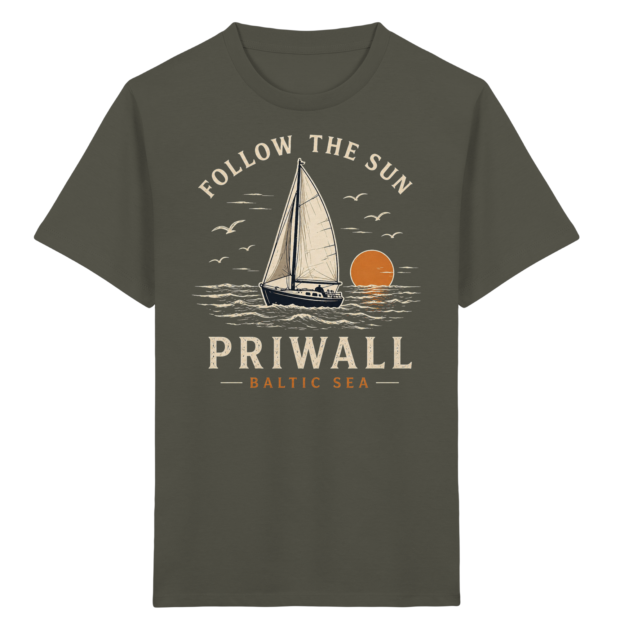 Follow the Sun Dark Edition Kinder T-Shirt – Priwall Ostsee Bio Baumwolle