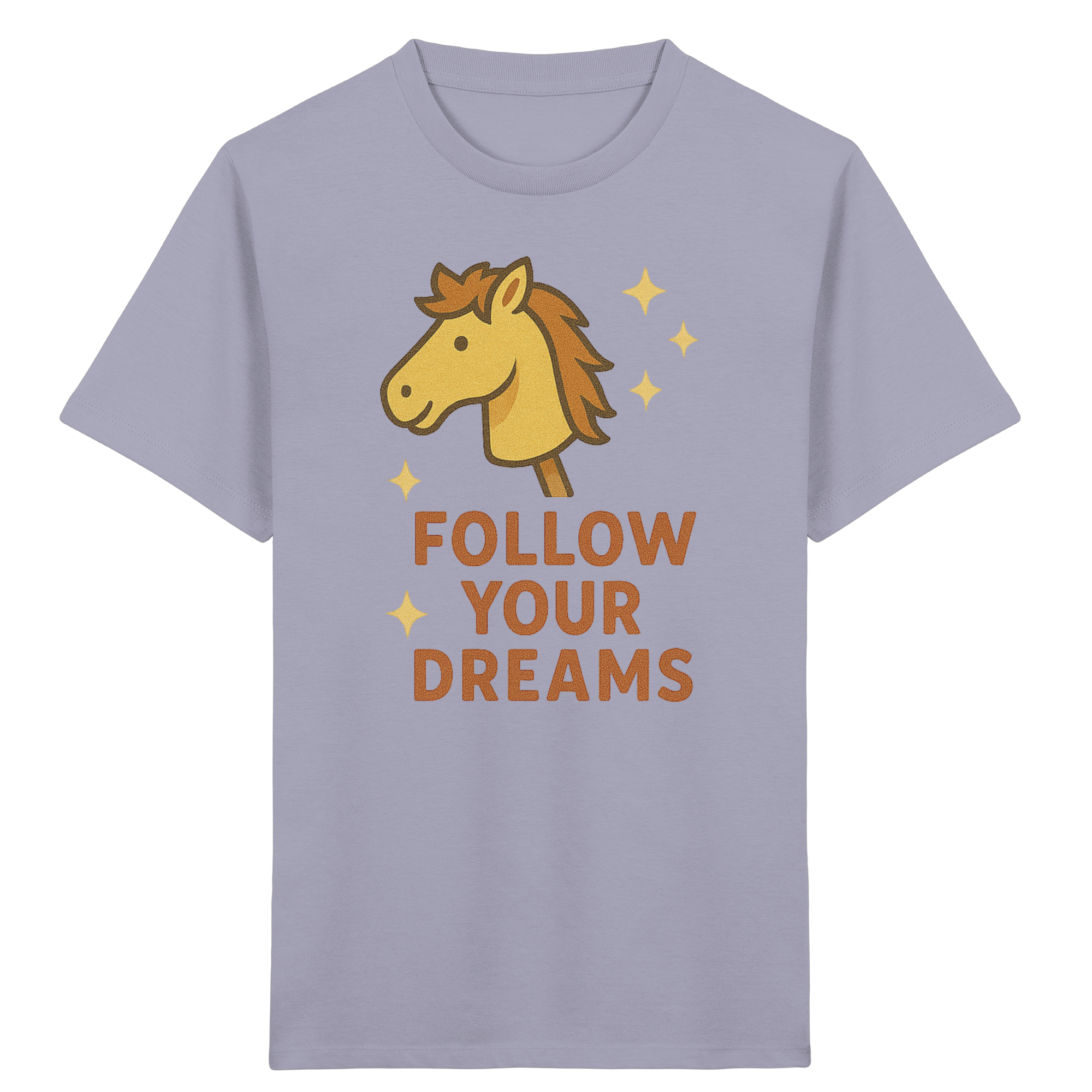Follow Your Dreams – Cute Hobby Horse Shirt | Motivational Horse Design - Kids Organic Shirt