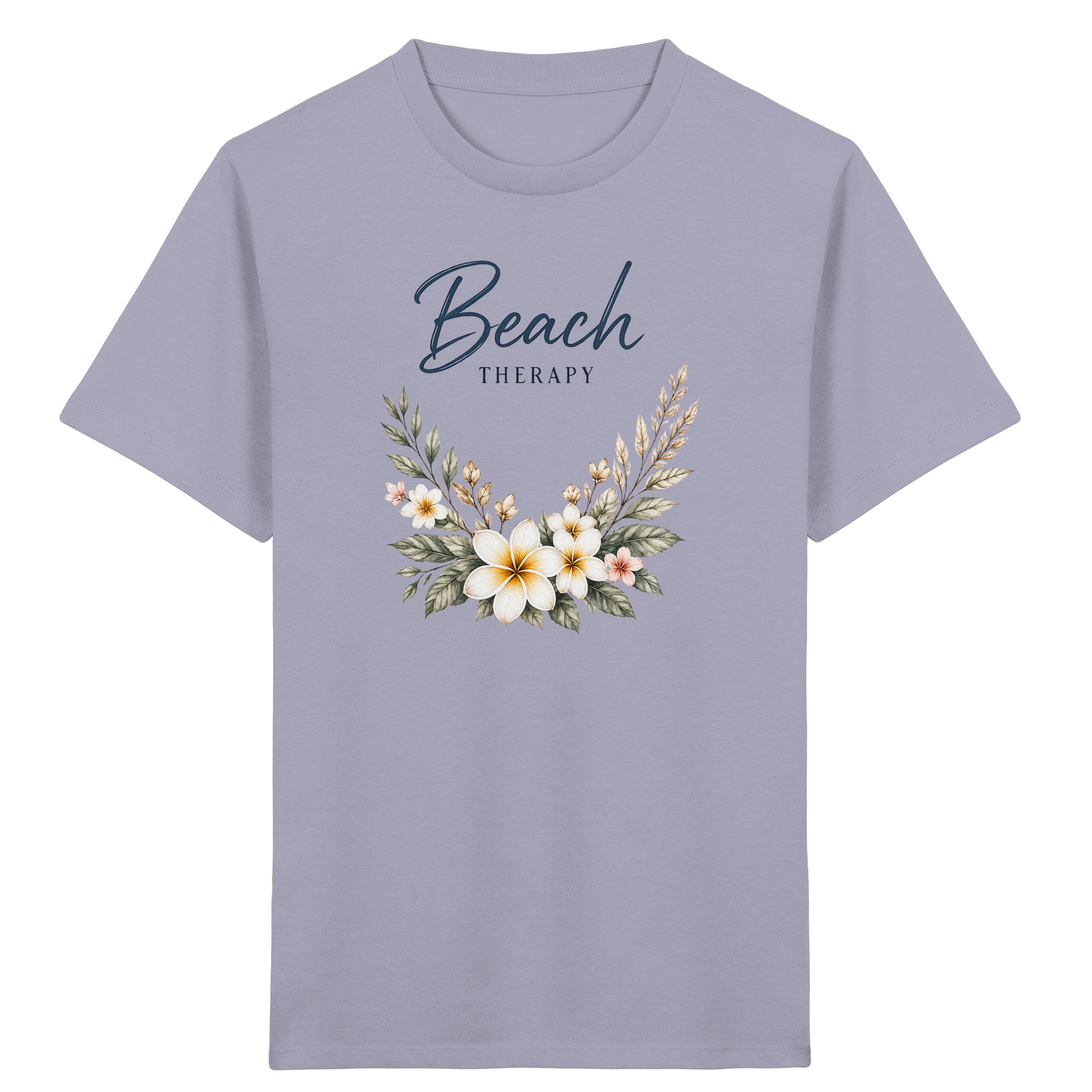 Beach Therapy | Florales Strandmotiv | Sommer | Urlaub | Meer | Blumen | - Kids Organic Shirt