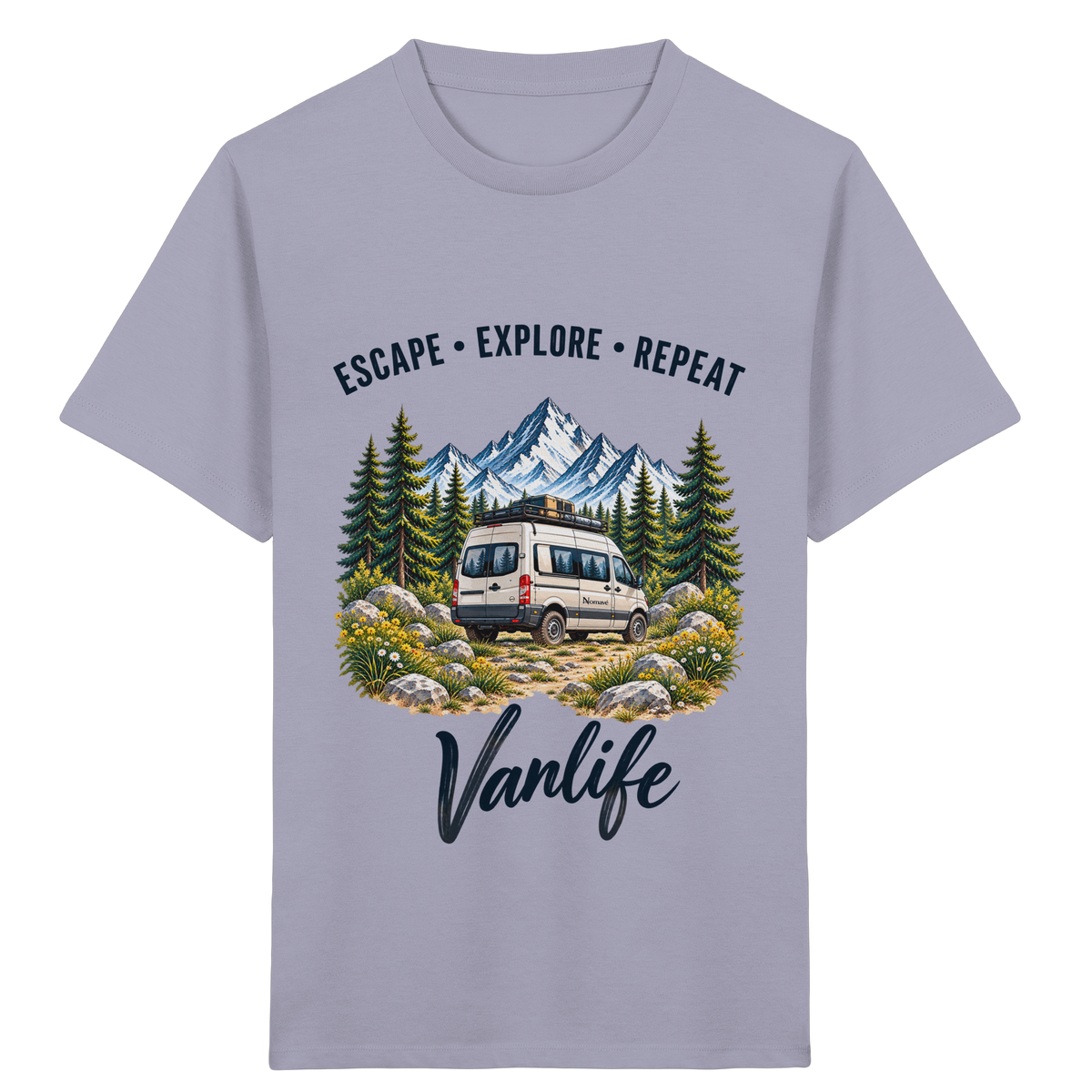 Escape • Explore • Repeat – Vanlife - Kinder Bio T-Shirt