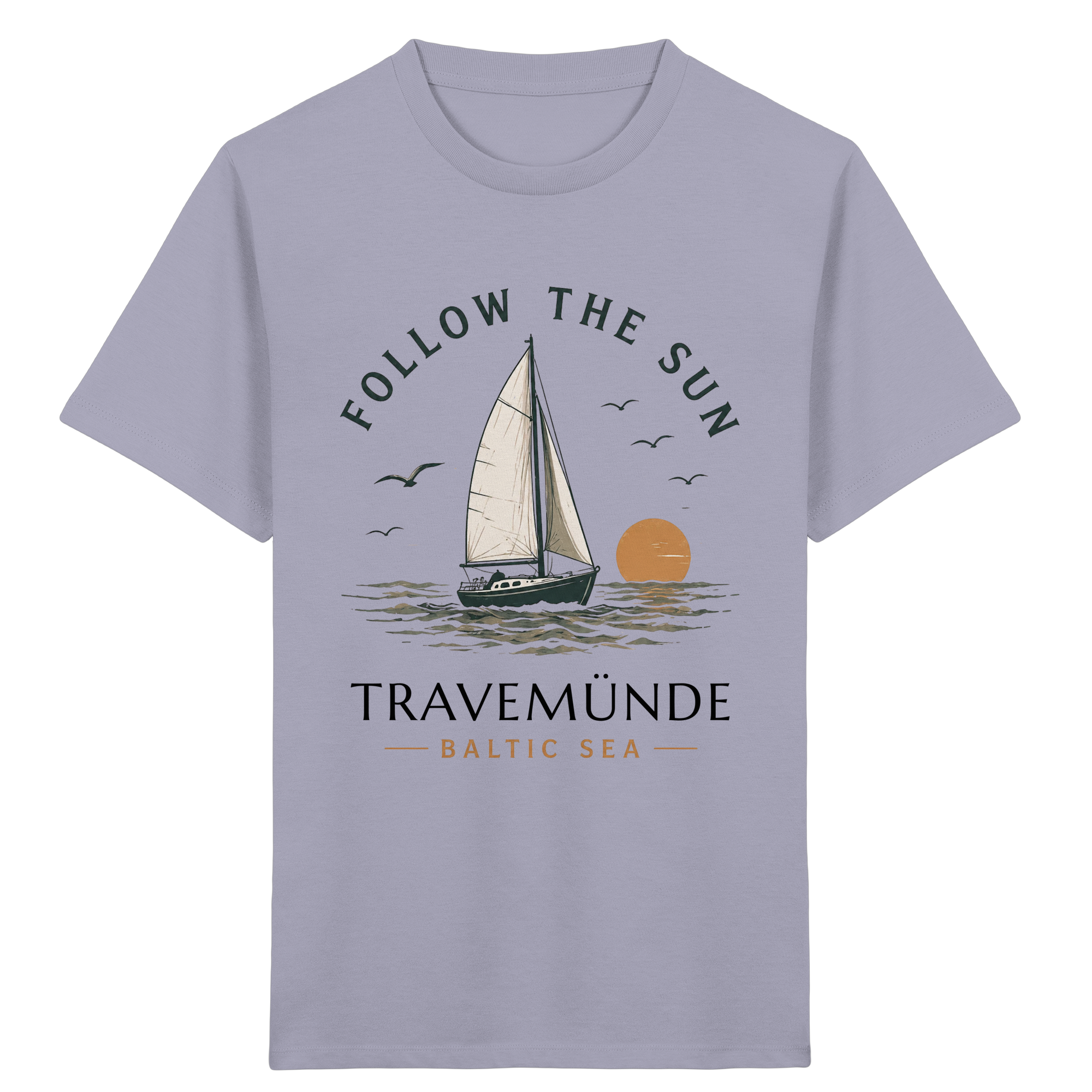 Travemünde Follow The Sun Kinder T-Shirt – 100 % Bio-Baumwolle