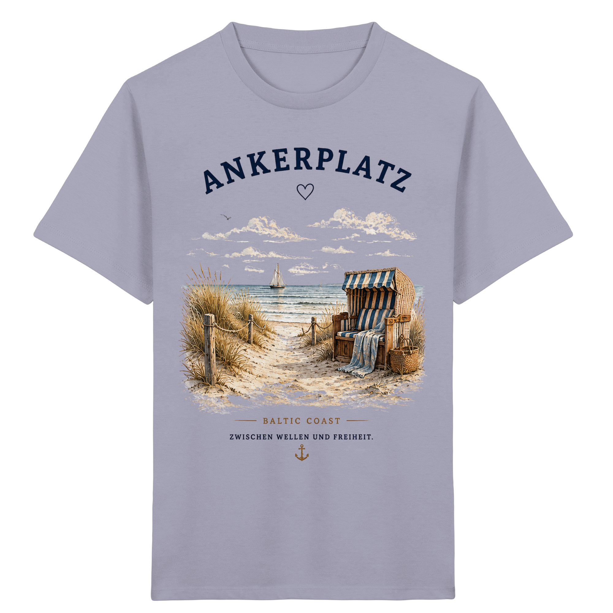 Ankerplatz Kinder T-Shirt – Küstengefühl – Kids Organic Shirt