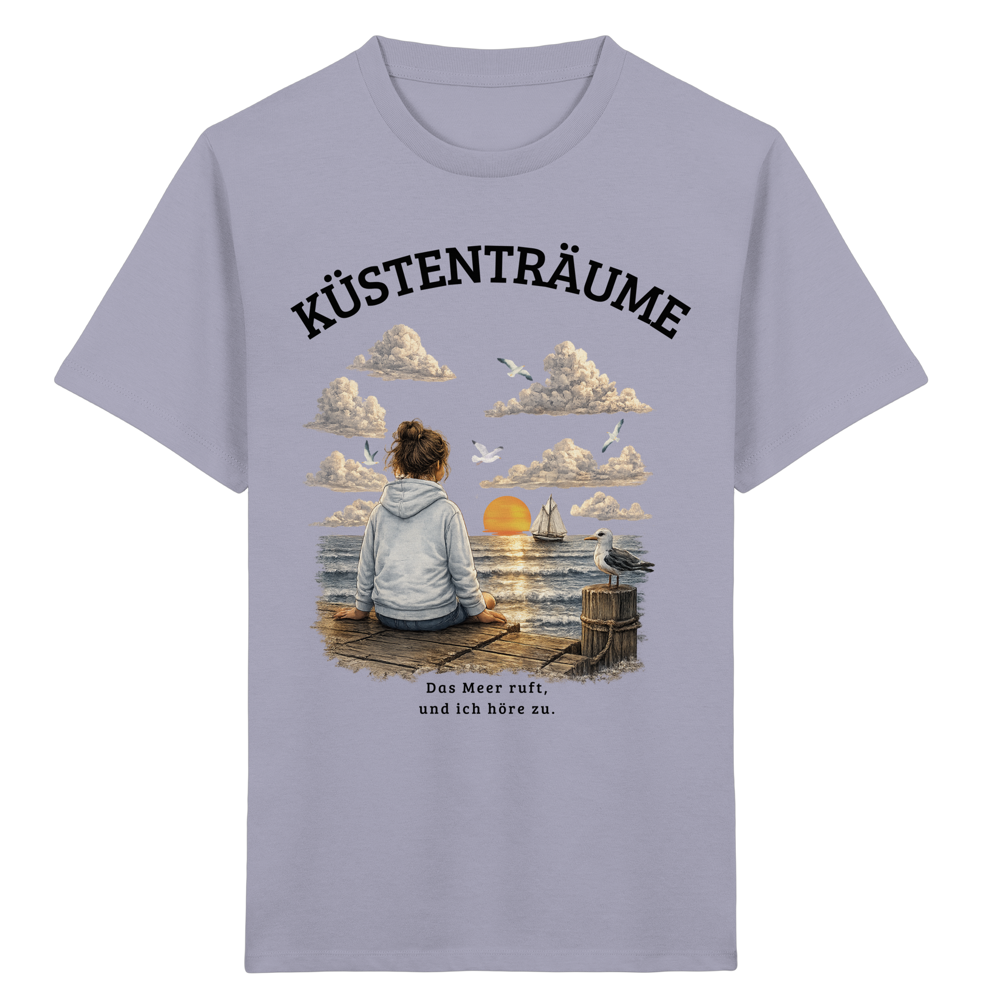 Küstenträume Kinder Bio-T-Shirt mit Küstenmotiv