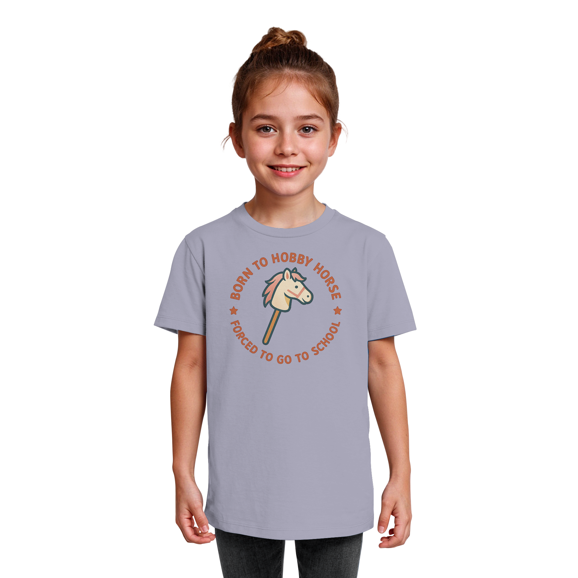 „Born to Hobby Horse – Forced to Go to School“ ✨ - Kids Organic Shirt