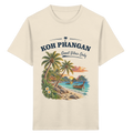 Koh Phangan Good Vibes Only – Kinder Bio T-Shirt – Frontprint – Original-Mockup kids organic shirt natural raw mit Motivdruck