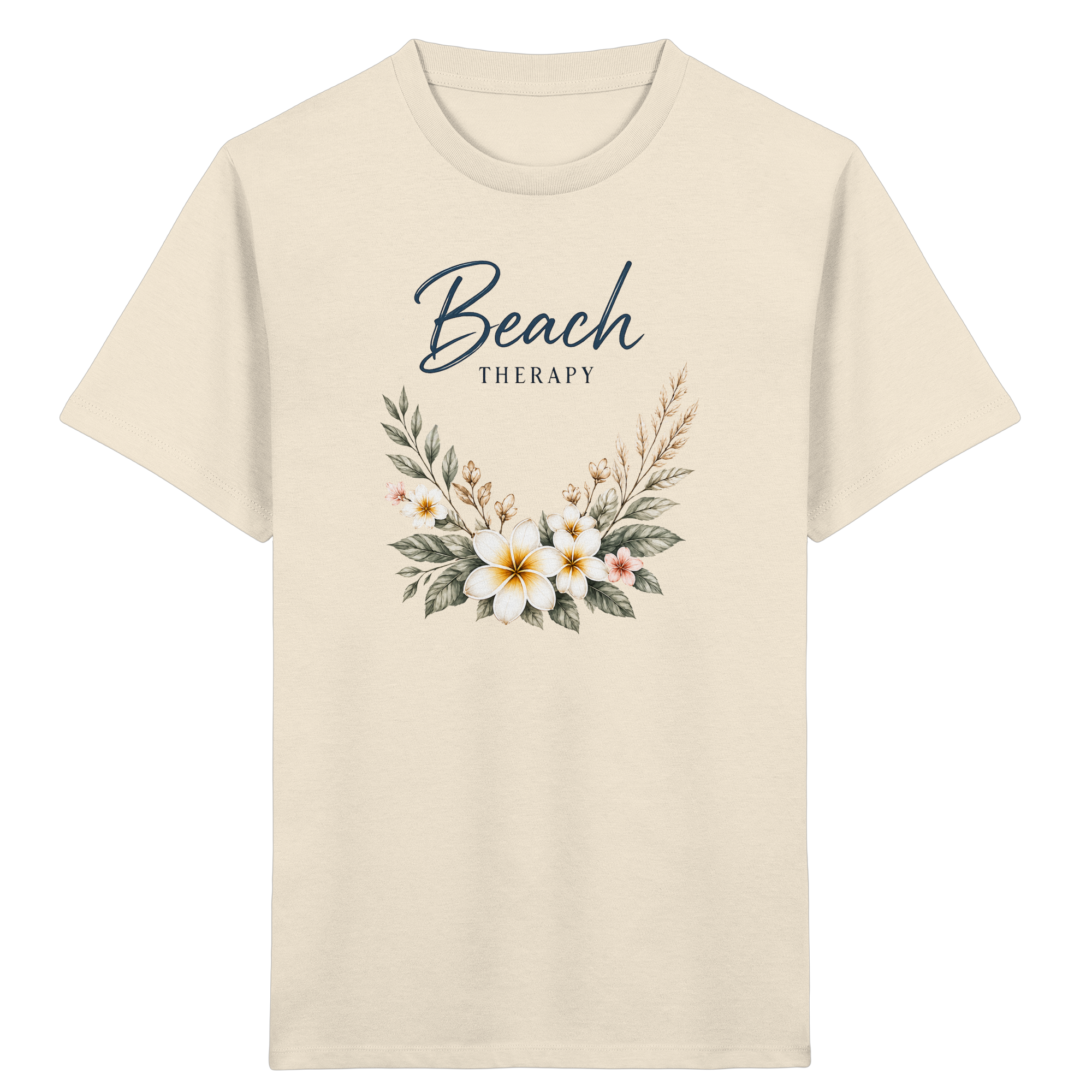 Beach Therapy | Florales Strandmotiv | Sommer | Urlaub | Meer | Blumen | - Kids Organic Shirt