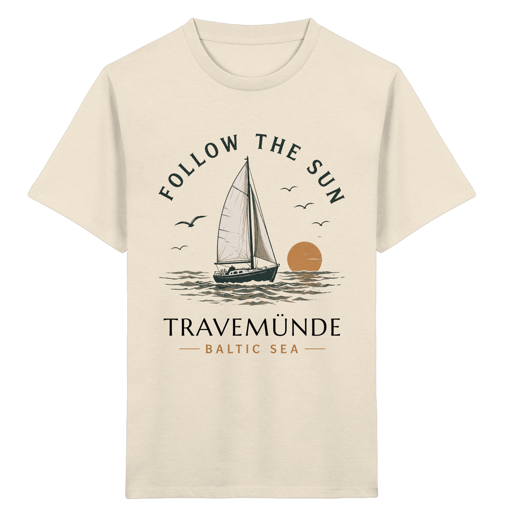 Travemünde Follow The Sun Kinder T-Shirt – 100 % Bio-Baumwolle