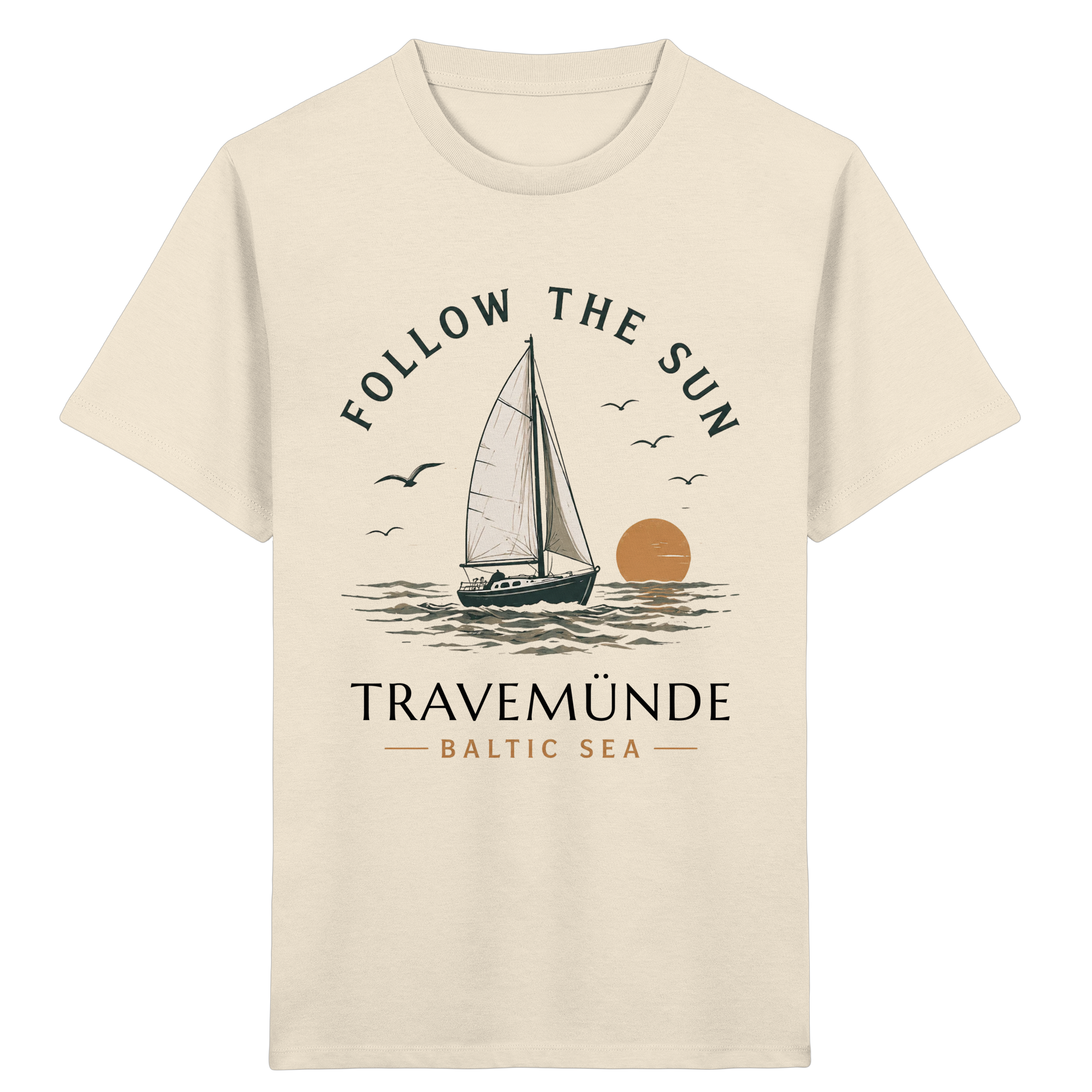 Travemünde Follow The Sun Kinder T-Shirt – 100 % Bio-Baumwolle