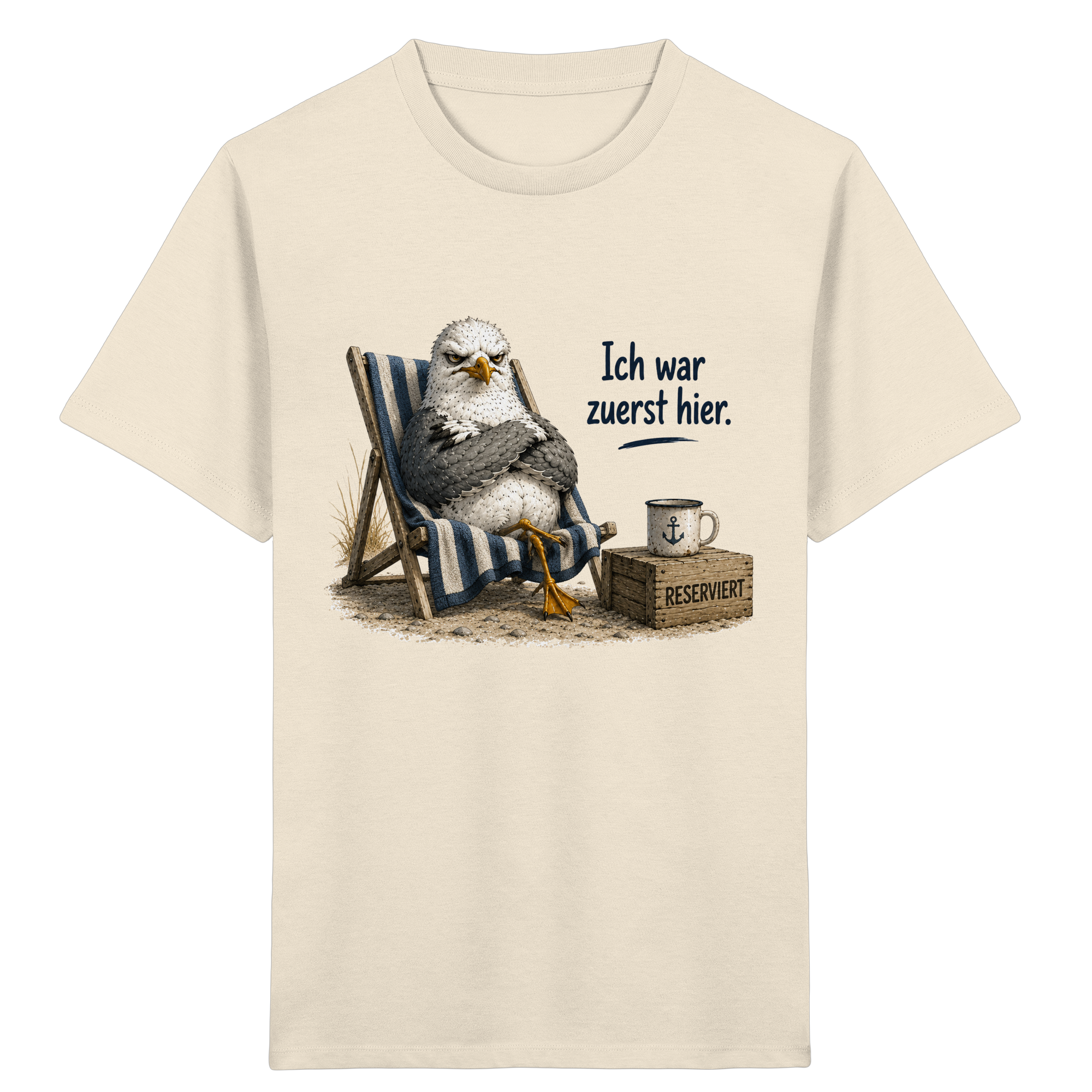 Ich war zuerst hier – Möwe mit Meinung |  - Kinder Bio T - Shirt