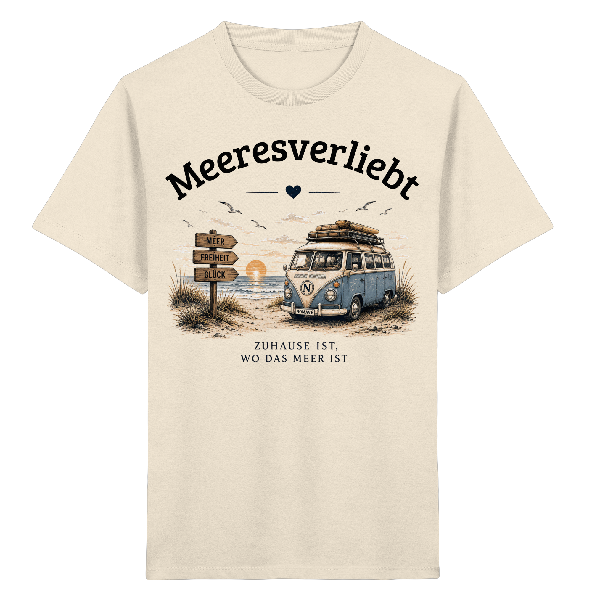 Meeresverliebt Kinder Shirt Bulli Vanlife Camping – Küstengefühl Kids Bio T-Shirt