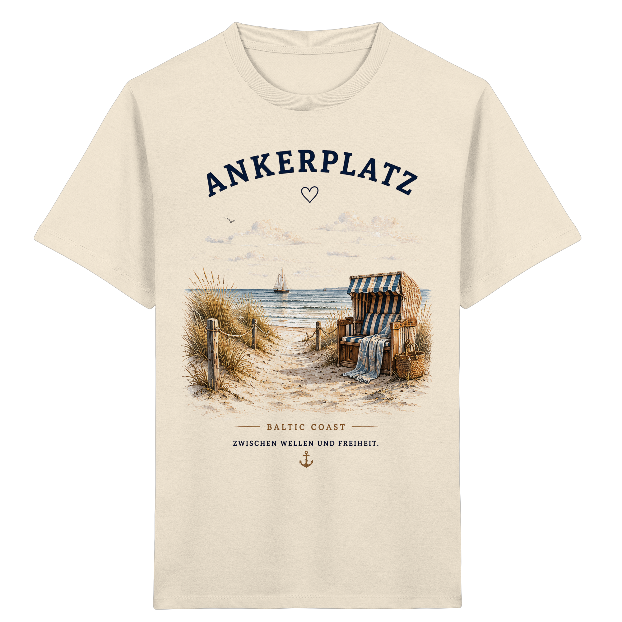Ankerplatz Kinder T-Shirt – Küstengefühl – Kids Organic Shirt