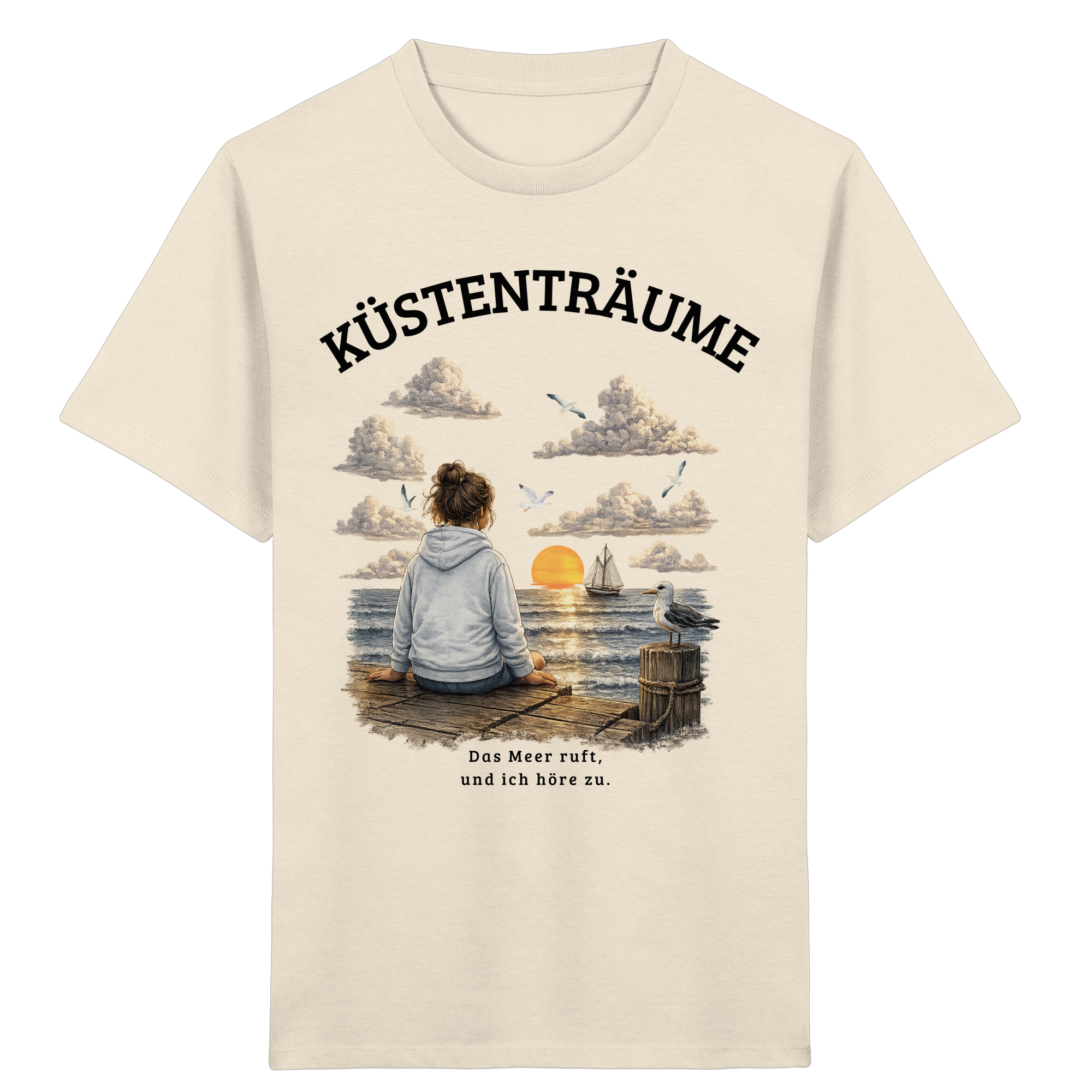 Küstenträume Kinder Bio-T-Shirt mit Küstenmotiv