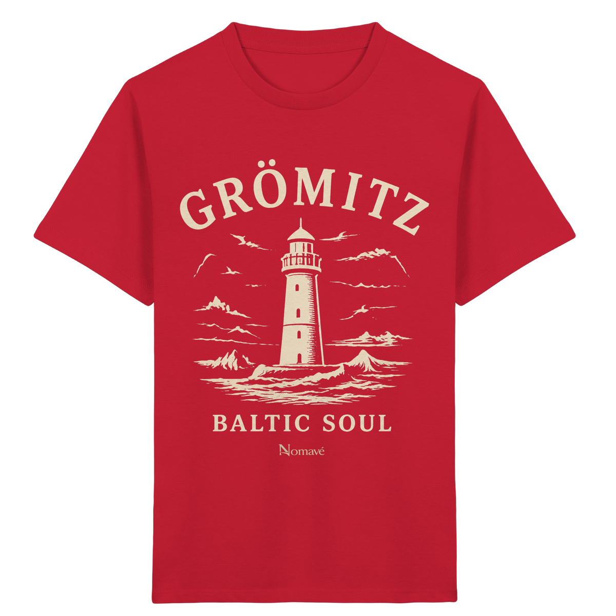 Grömitz Baltic Soul - Ostsee Kinder Bio T - Shirt mit Leuchtturm
