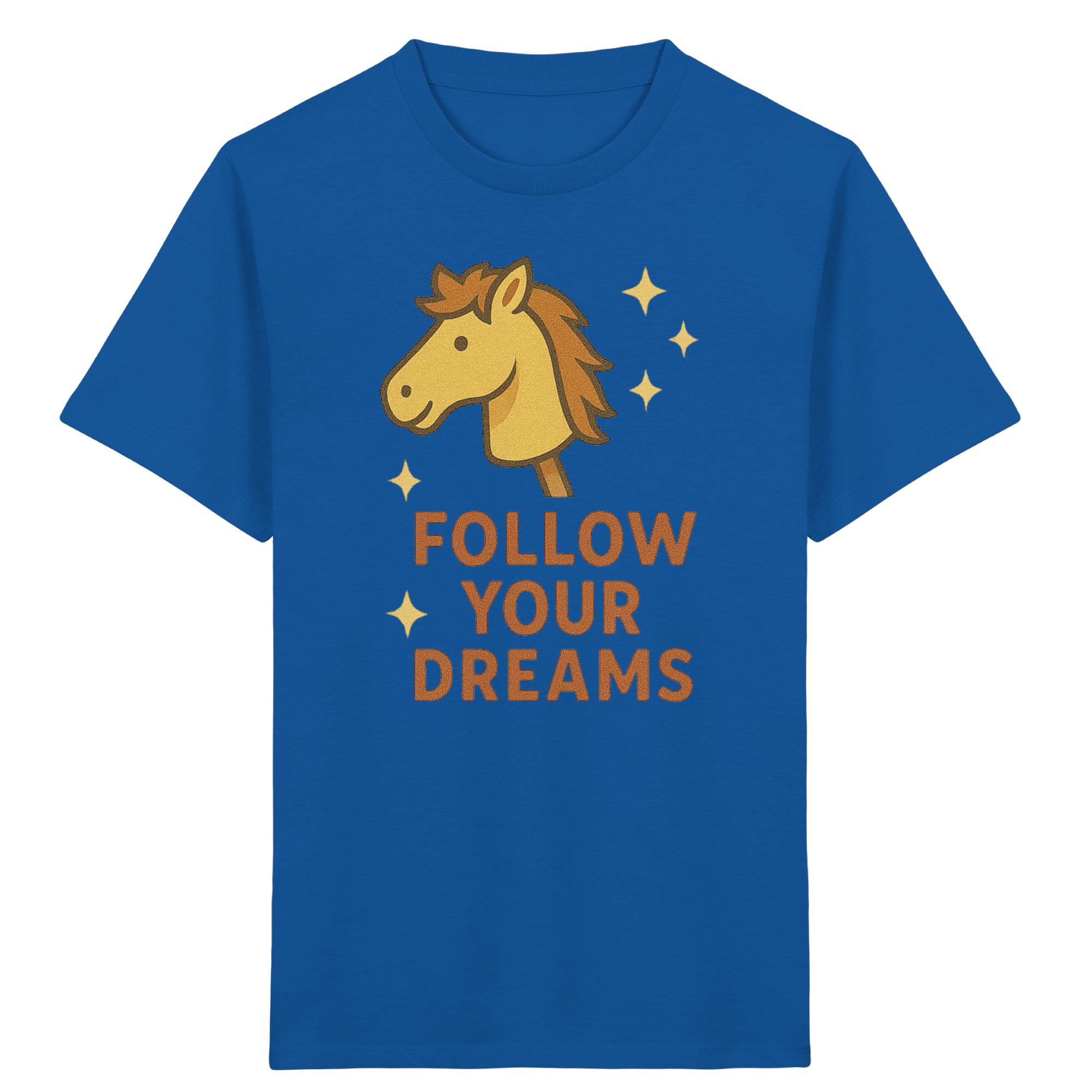 Follow Your Dreams – Cute Hobby Horse Shirt | Motivational Horse Design - Kids Organic Shirt
