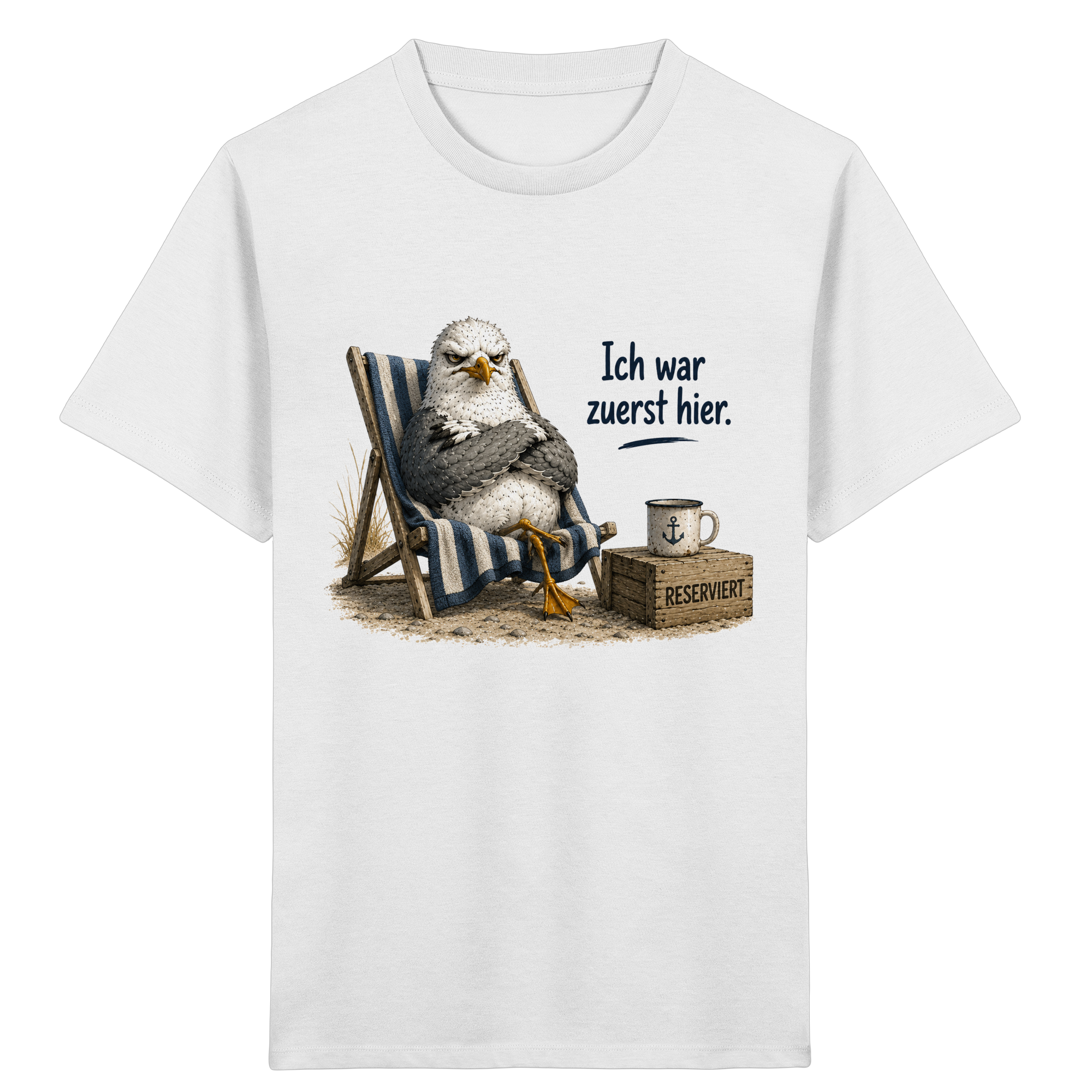 Ich war zuerst hier – Möwe mit Meinung |  - Kinder Bio T - Shirt