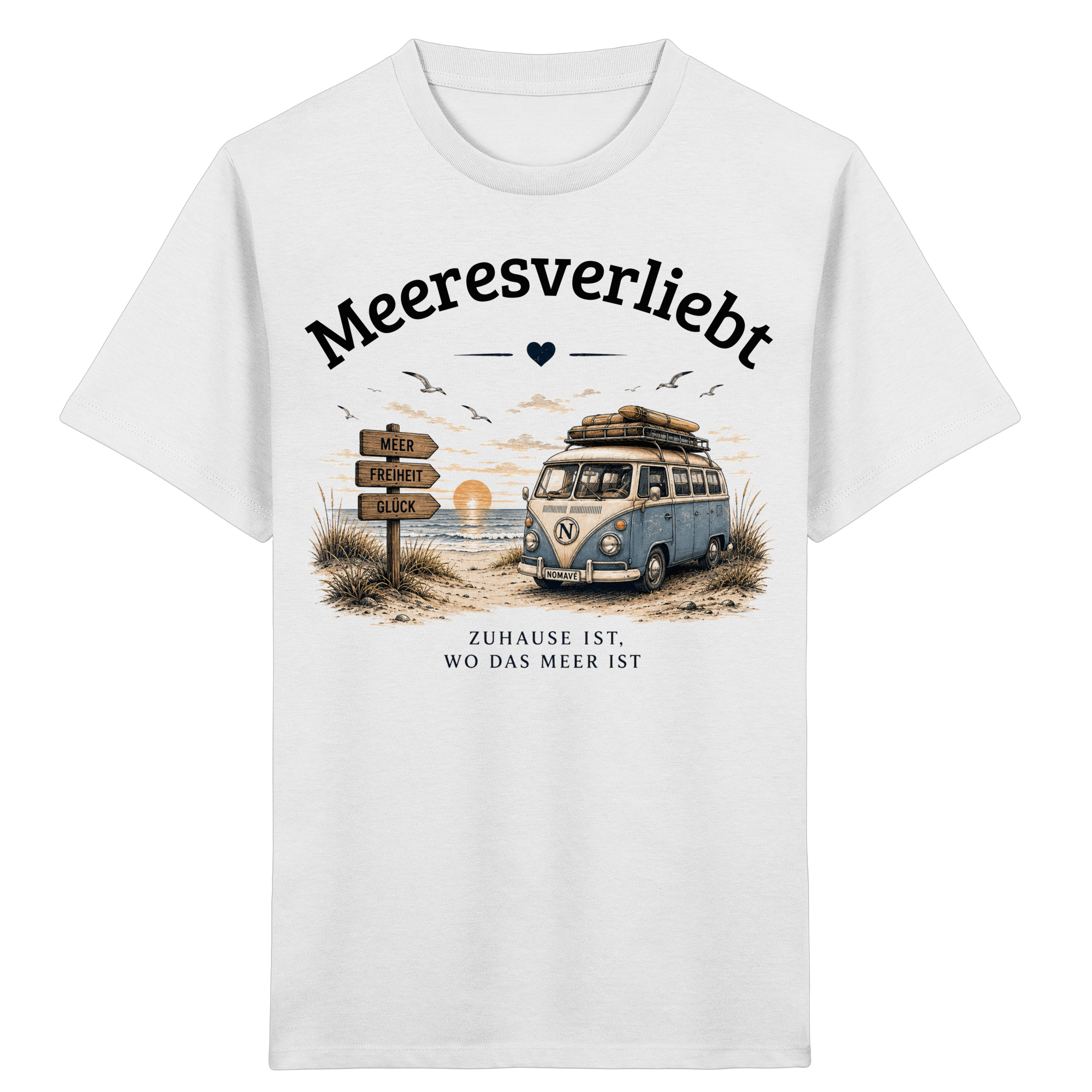 Meeresverliebt Kinder Shirt Bulli Vanlife Camping – Küstengefühl Kids Bio T-Shirt