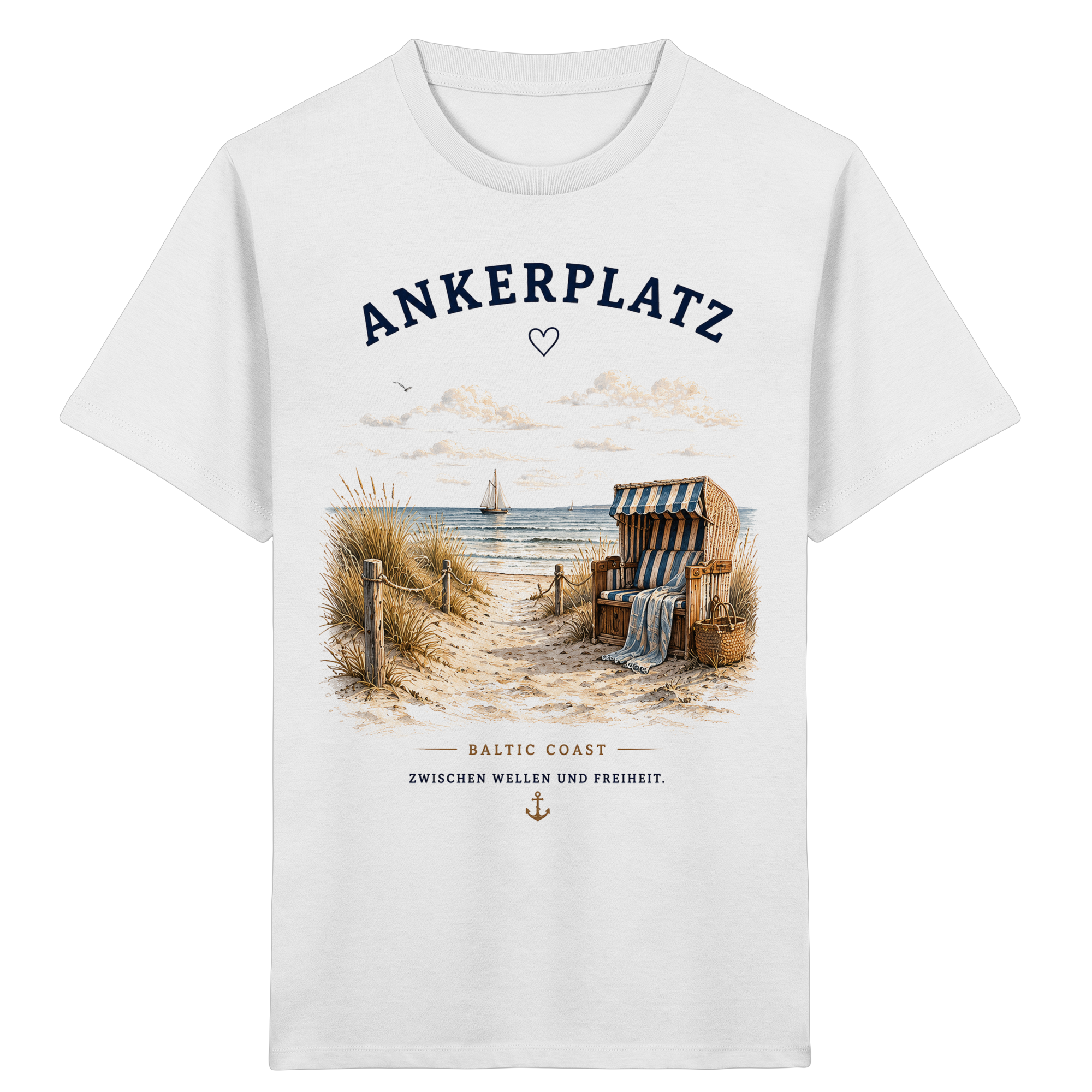 Ankerplatz Kinder T-Shirt – Küstengefühl – Kids Organic Shirt