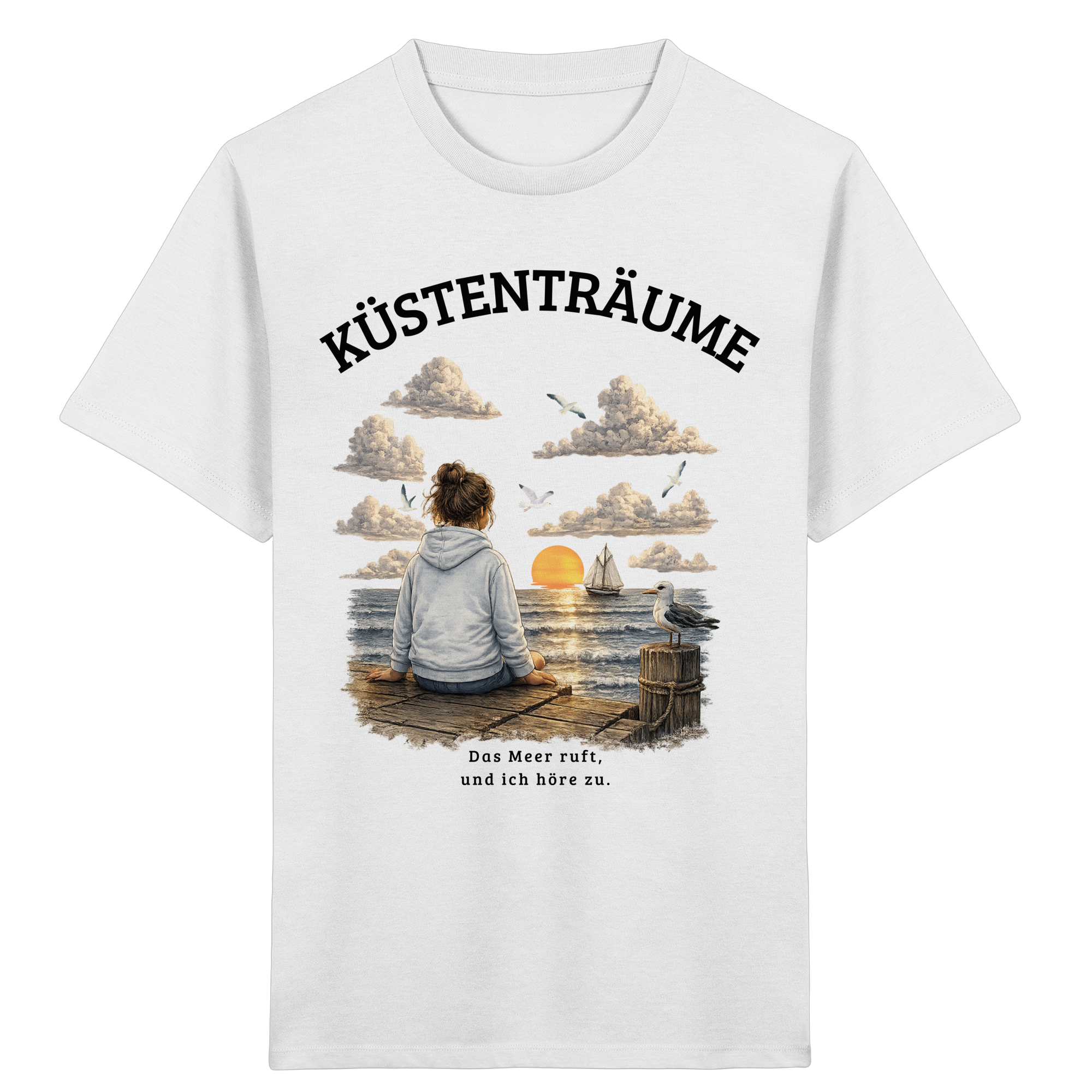 Küstenträume Kinder Bio-T-Shirt mit Küstenmotiv