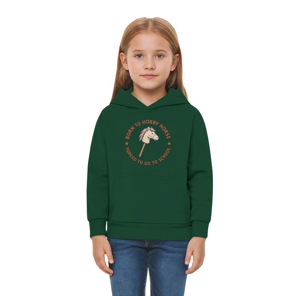 „Born to Hobby Horse – Forced to Go to School“ ✨ - Kids Premium Hoodie