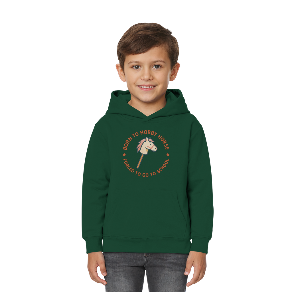 „Born to Hobby Horse – Forced to Go to School“ ✨ - Kids Premium Hoodie
