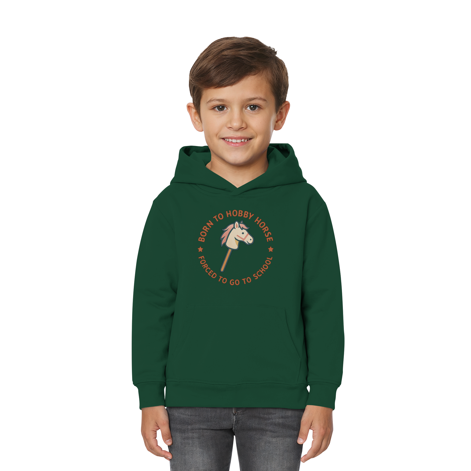 „Born to Hobby Horse – Forced to Go to School“ ✨ - Kids Premium Hoodie