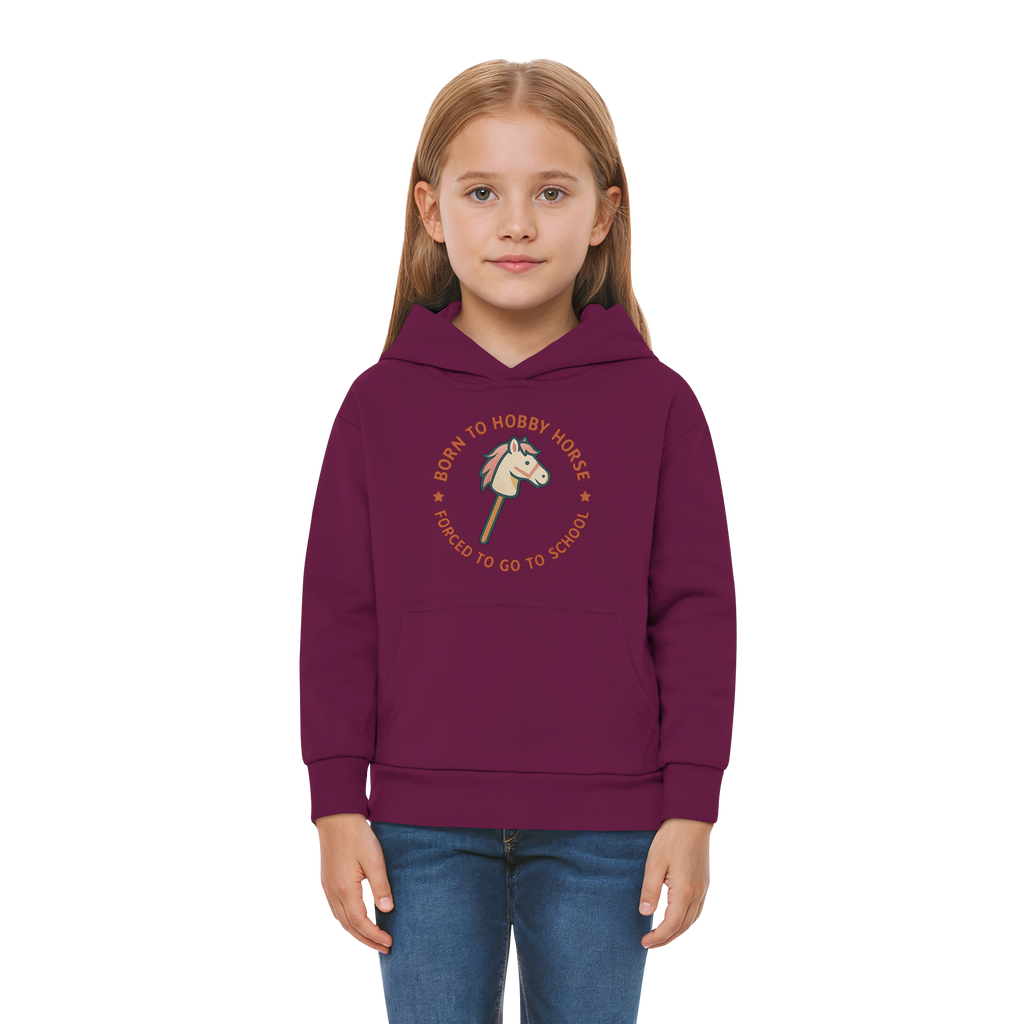 „Born to Hobby Horse – Forced to Go to School“ ✨ - Kids Premium Hoodie