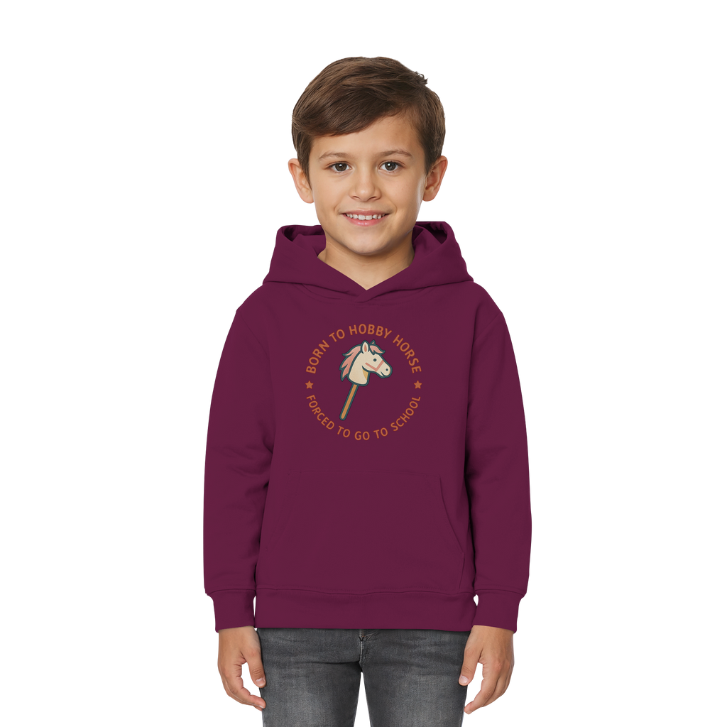 „Born to Hobby Horse – Forced to Go to School“ ✨ - Kids Premium Hoodie