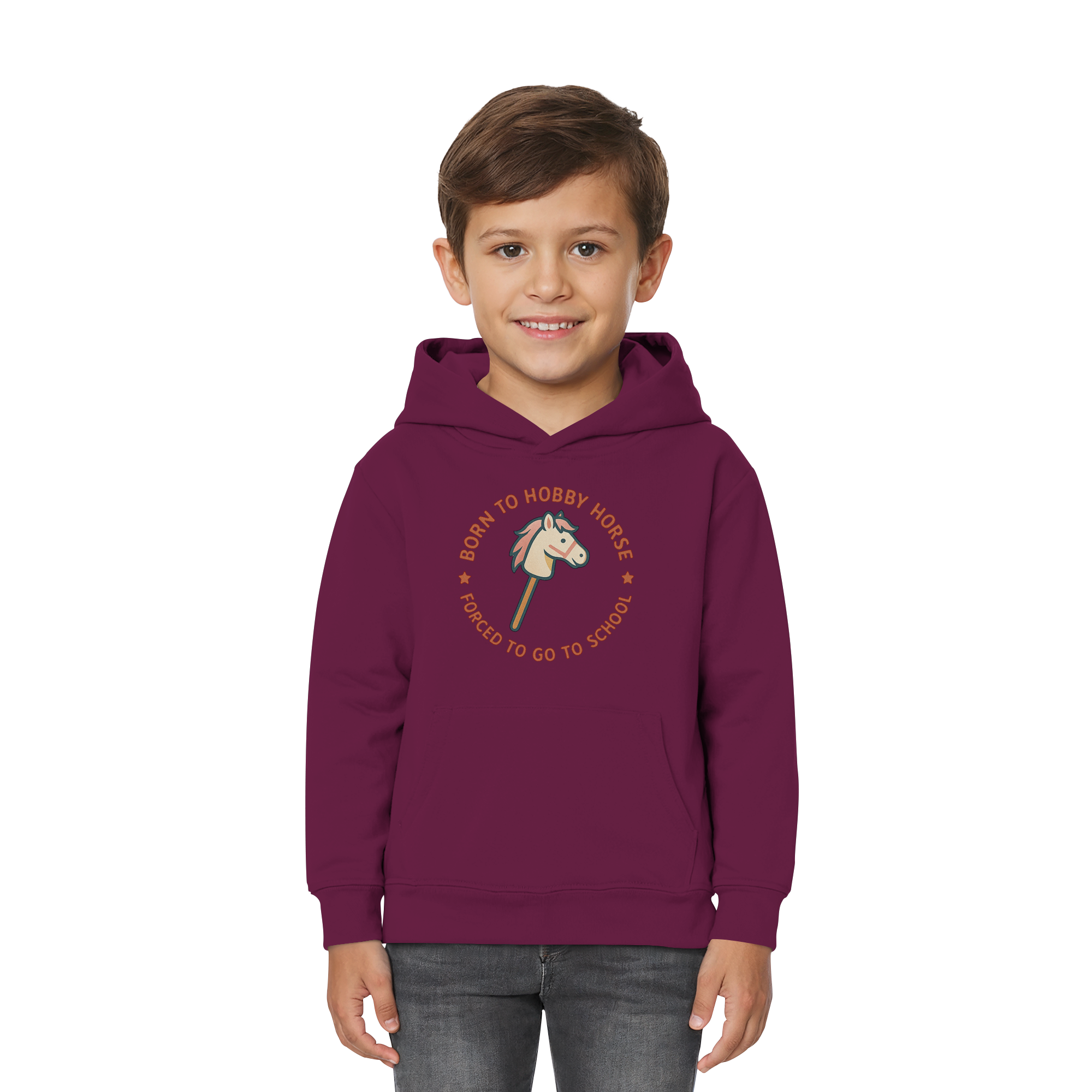 „Born to Hobby Horse – Forced to Go to School“ ✨ - Kids Premium Hoodie