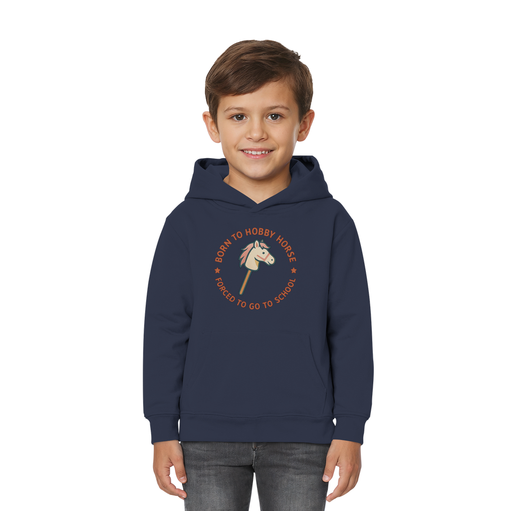 „Born to Hobby Horse – Forced to Go to School“ ✨ - Kids Premium Hoodie