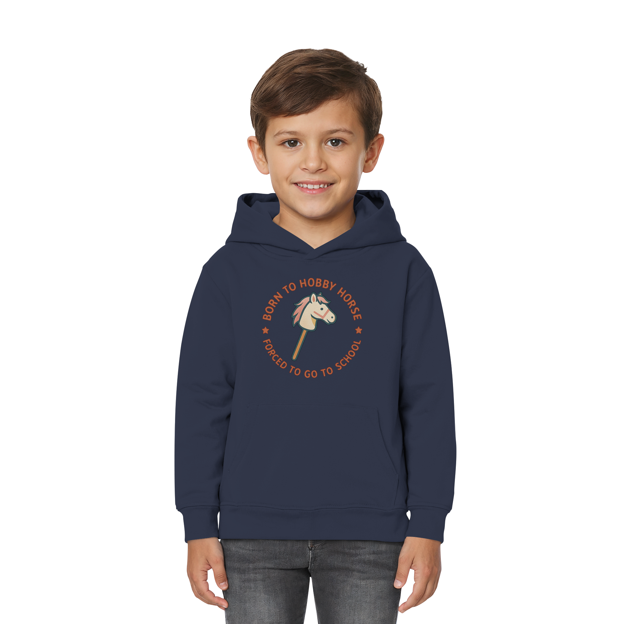 „Born to Hobby Horse – Forced to Go to School“ ✨ - Kids Premium Hoodie