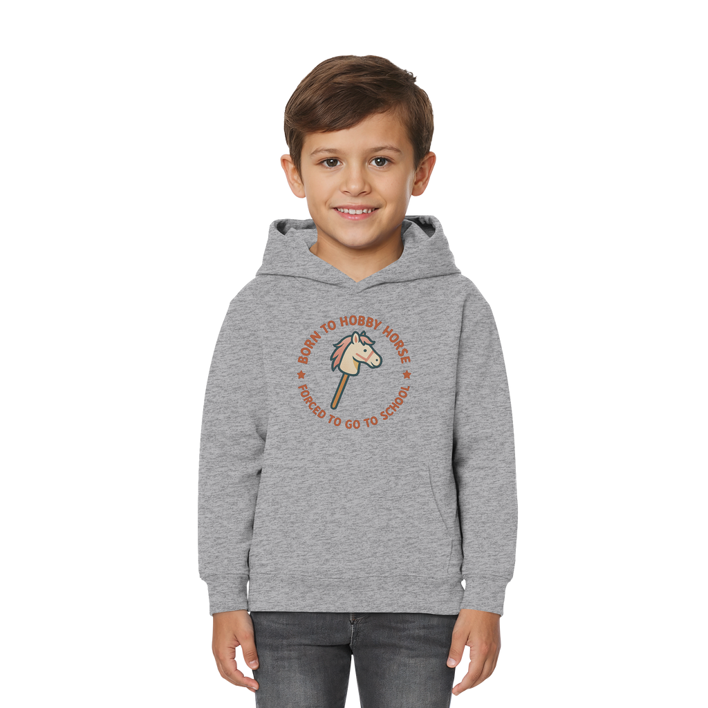 „Born to Hobby Horse – Forced to Go to School“ ✨ - Kids Premium Hoodie