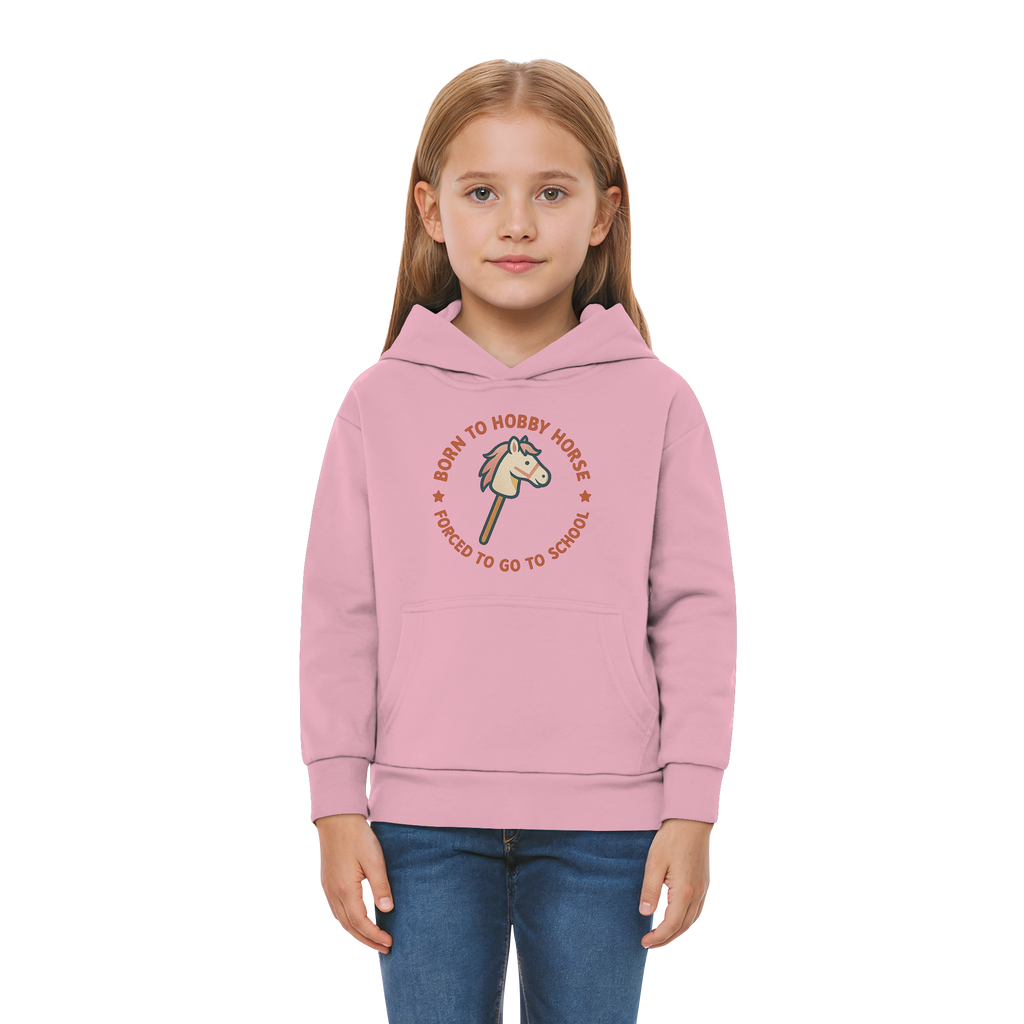 „Born to Hobby Horse – Forced to Go to School“ ✨ - Kids Premium Hoodie