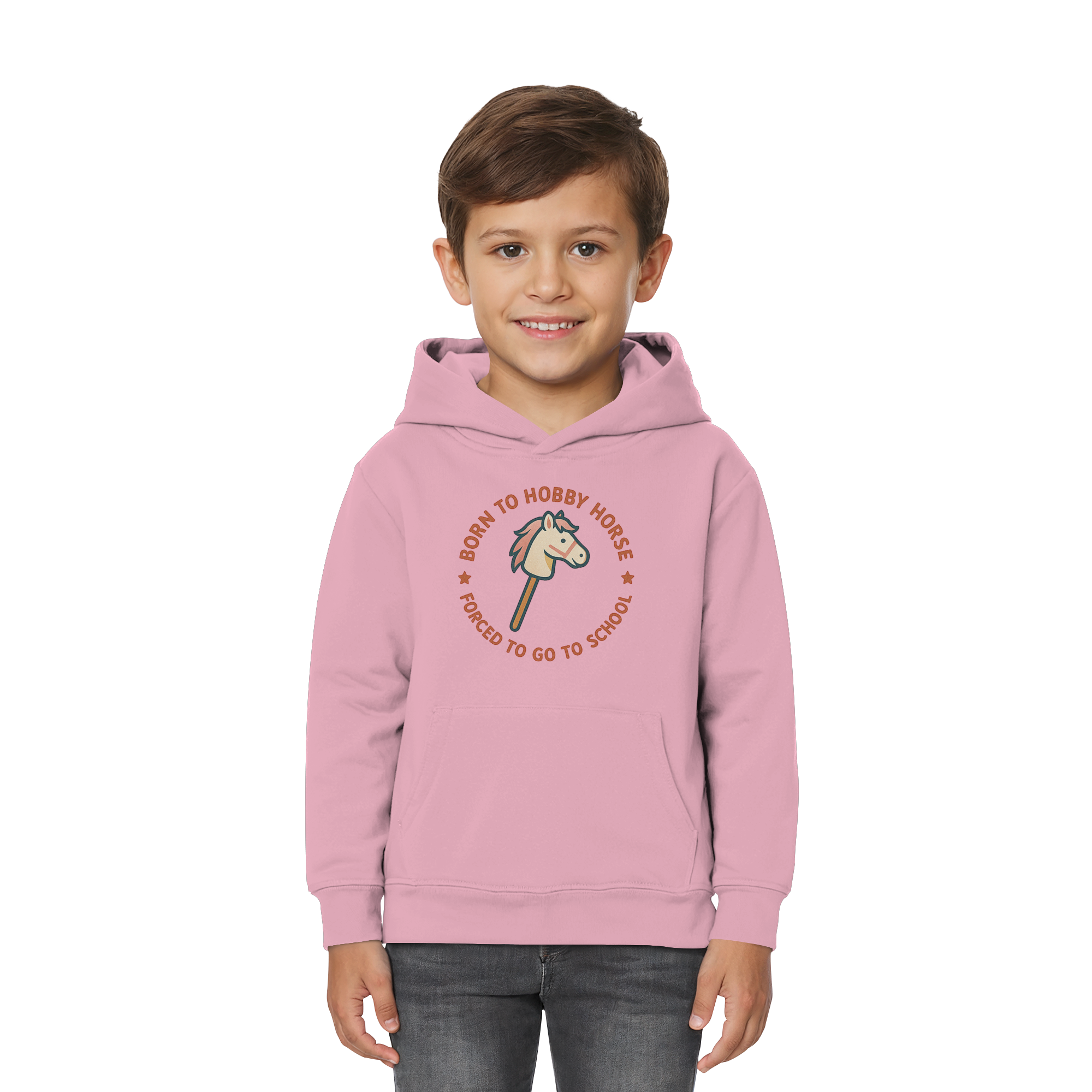 „Born to Hobby Horse – Forced to Go to School“ ✨ - Kids Premium Hoodie