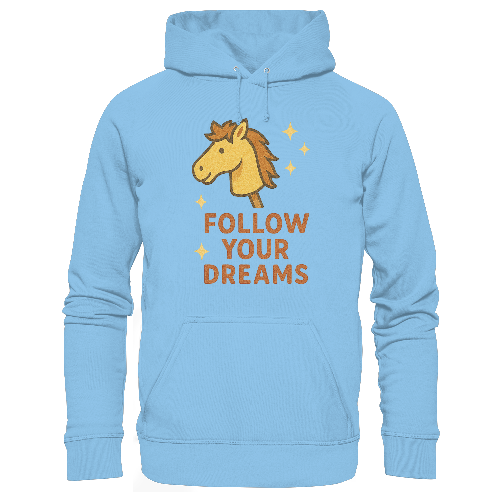 Follow Your Dreams – Cute Hobby Horse Hoodie | Motivational Horse Design - Kids Premium Hoodie
